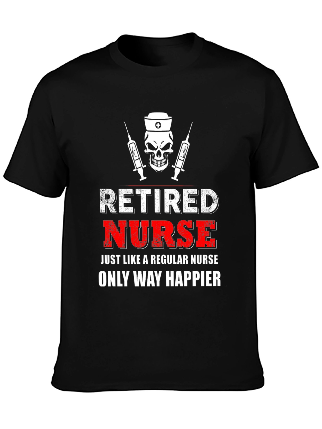Black Retired Nurse T-Shirt - Funny Nursing Gift view 3