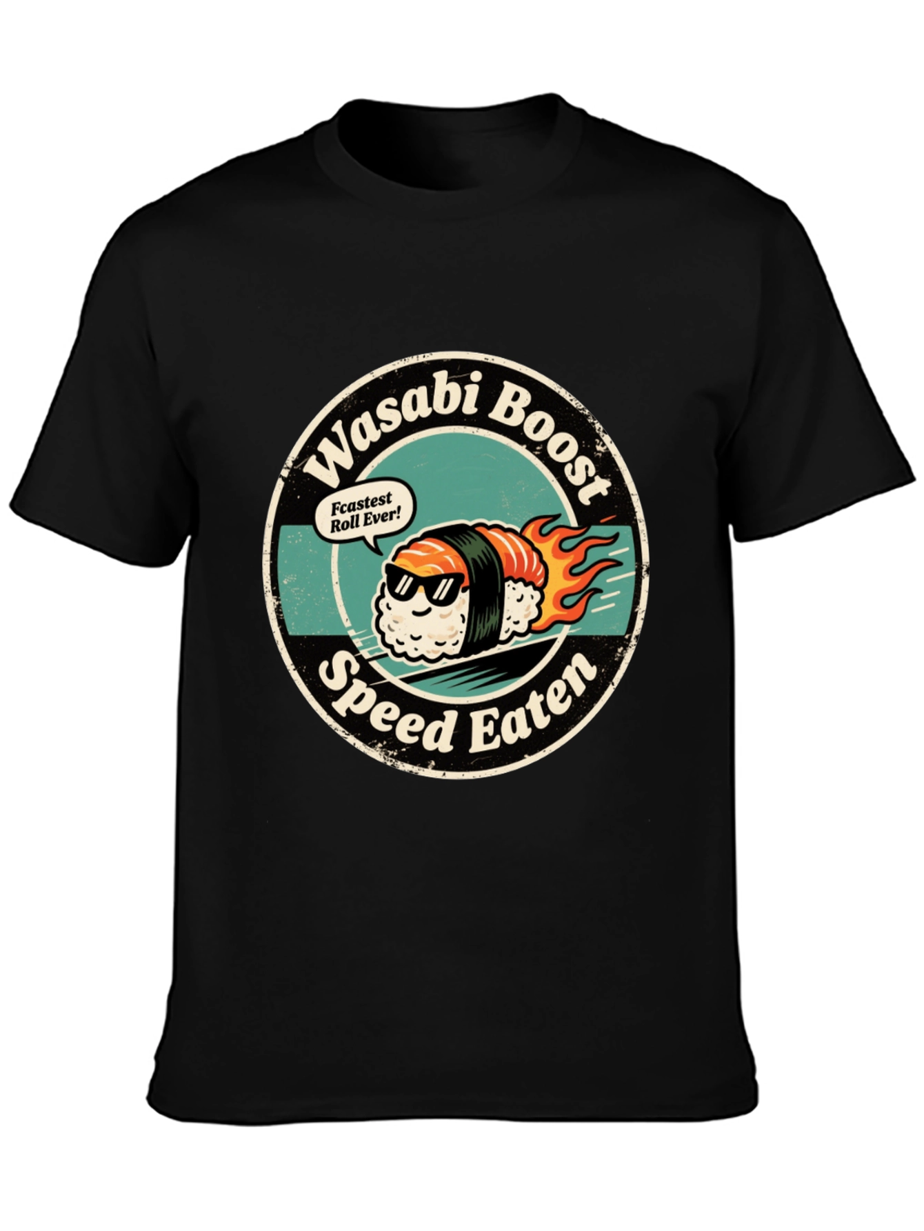Black Wasabi Boost Sushi T-Shirt - Speed Eater view 3