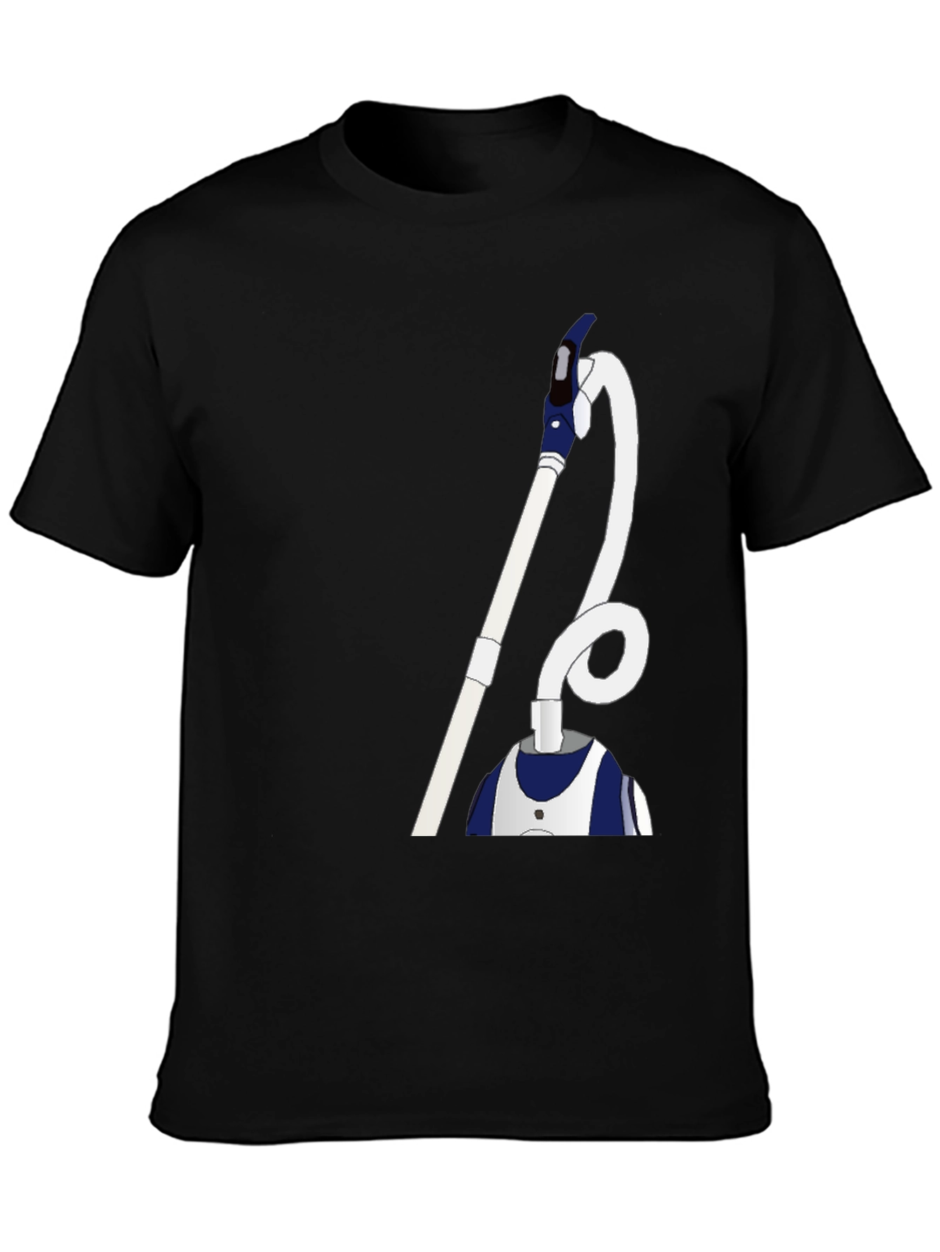 Black Novelty Vacuum Cleaner Graphic T-Shirt view 3