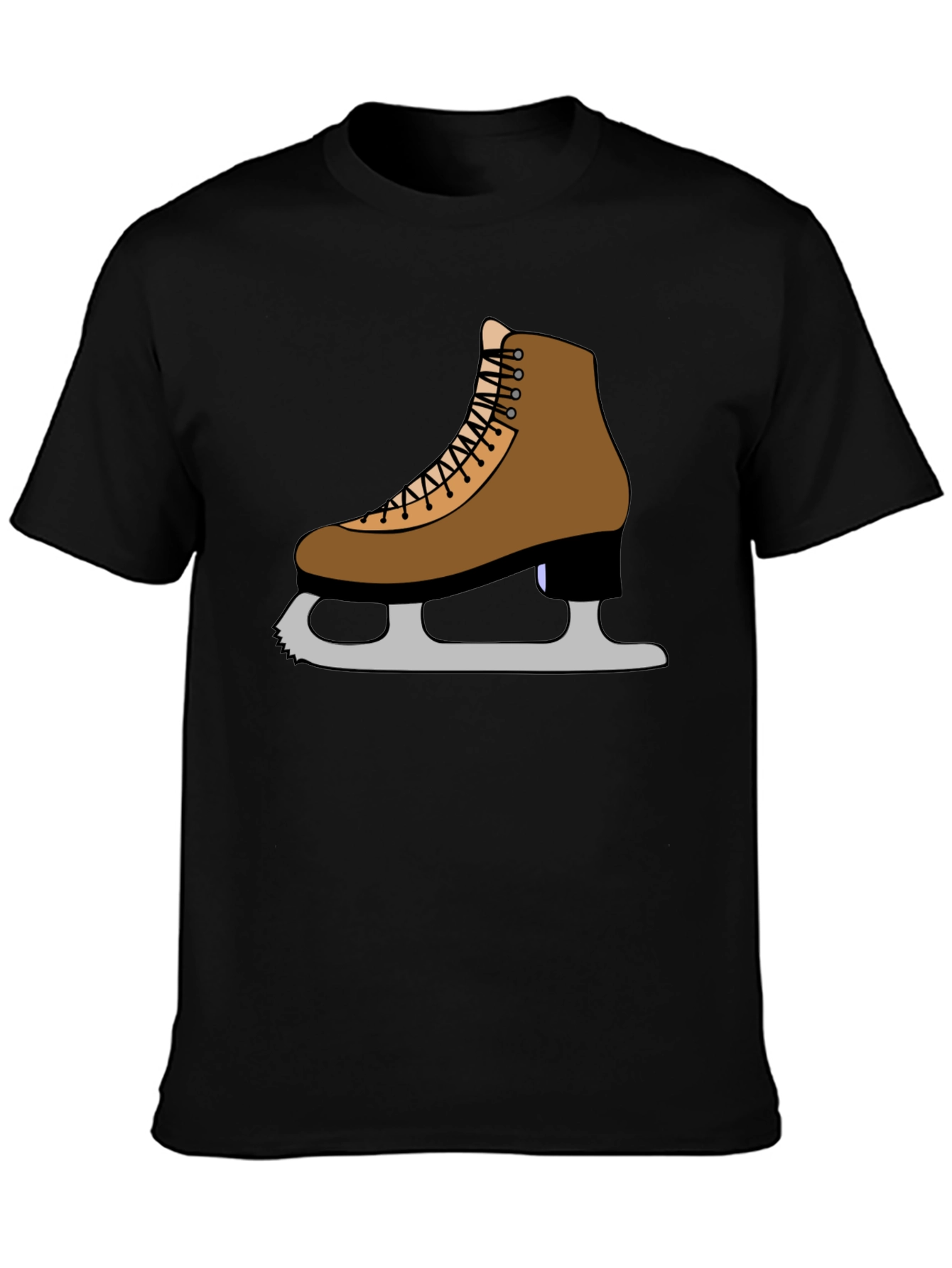 Black Figure Skate T-Shirt: Ice Skating Apparel view 3