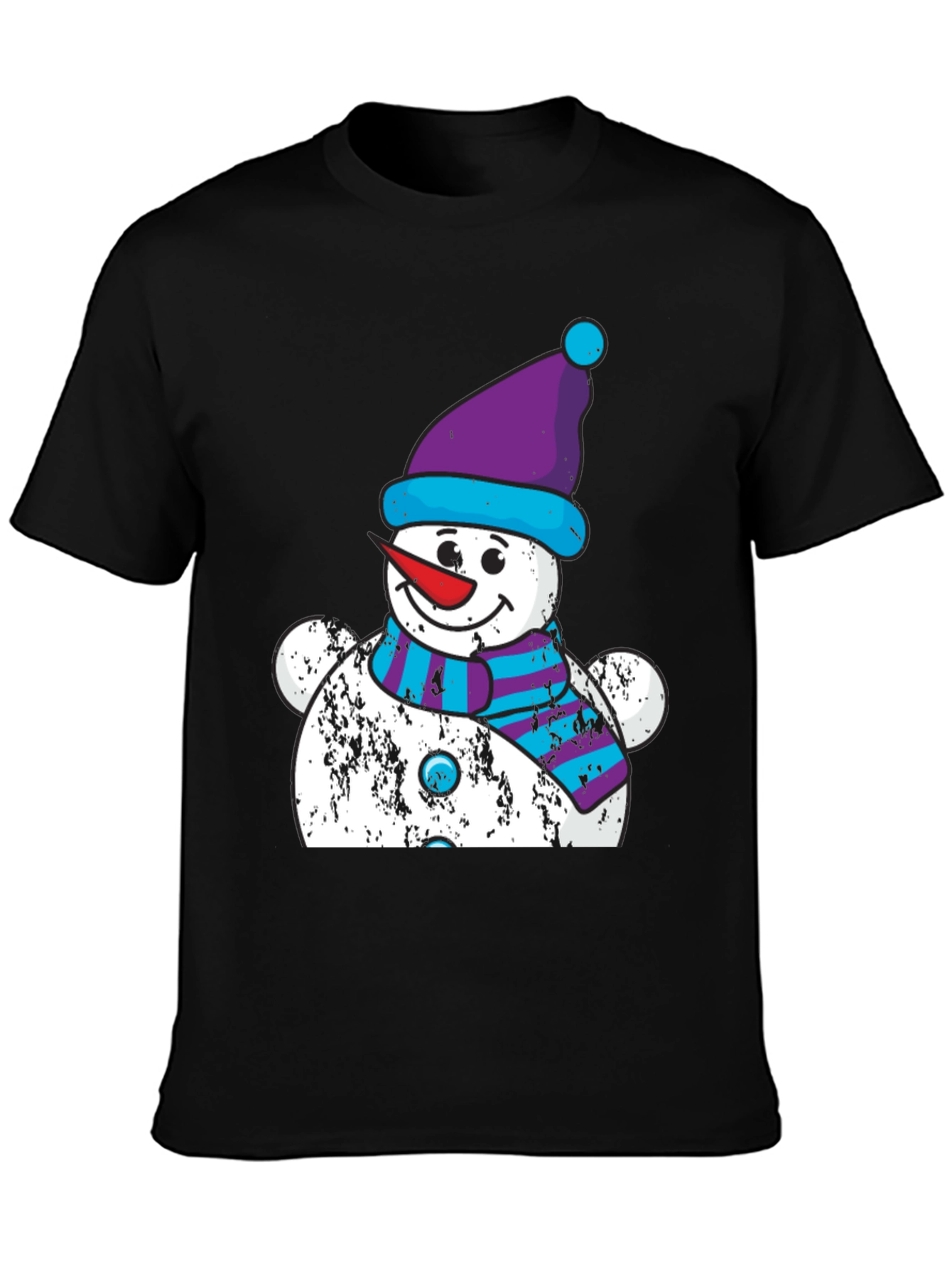 Black Festive Snowman Graphic Tee - Holiday Cheer view 3