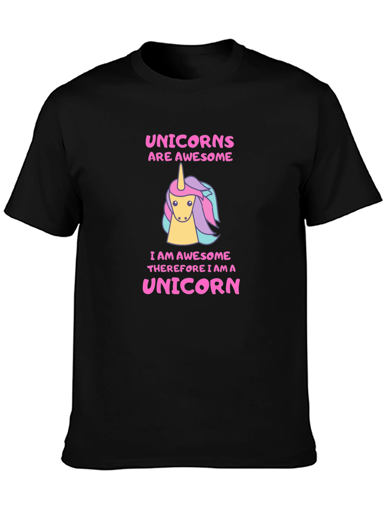 Black Unicorns are Awesome Graphic T-Shirt view 3