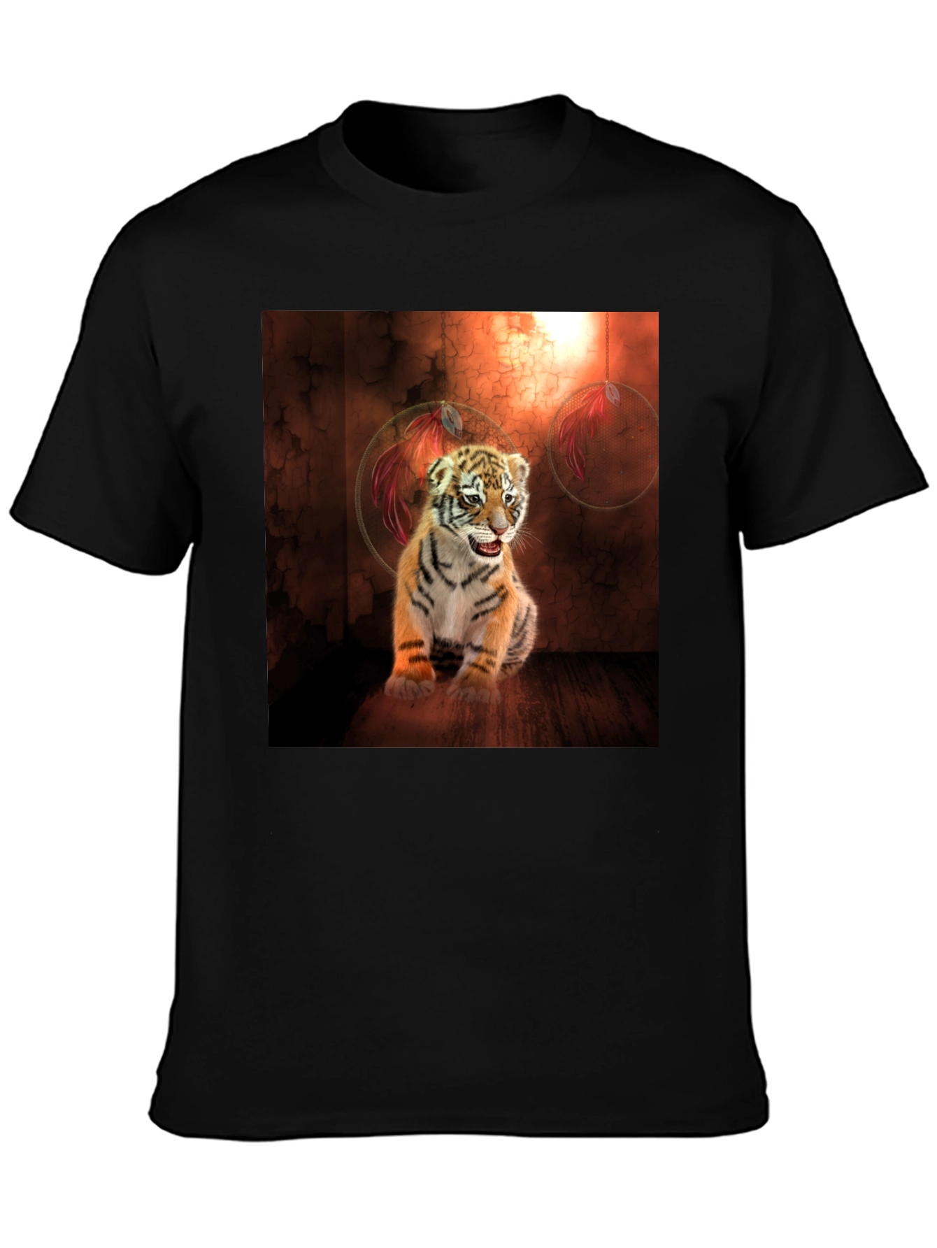 Black Tiger Cub Graphic Tee - Black Cotton Blend view 3