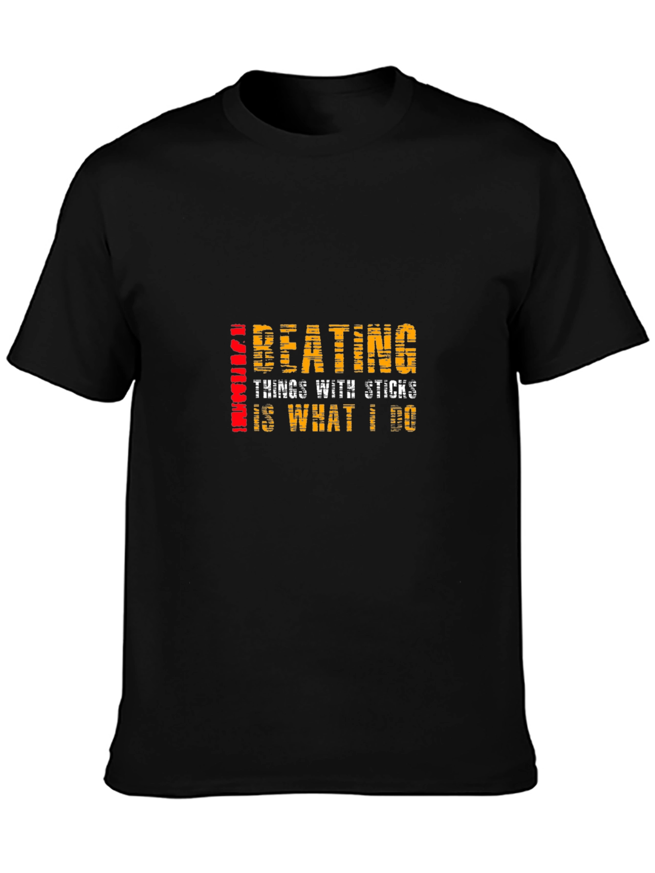 Black Beating Things With Sticks T-Shirt view 3