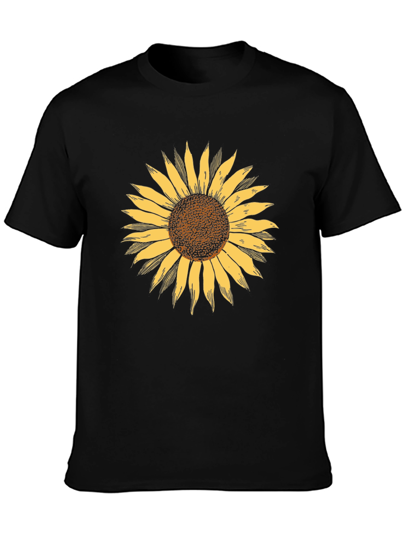 Black Sunflower Graphic Print Black T-Shirt view 3