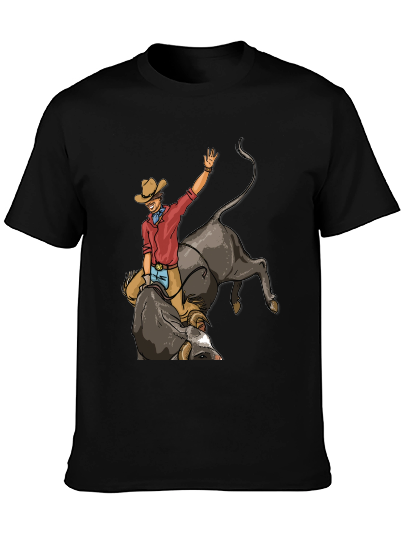 Black Rodeo Rider Graphic T-Shirt - Western Style view 3