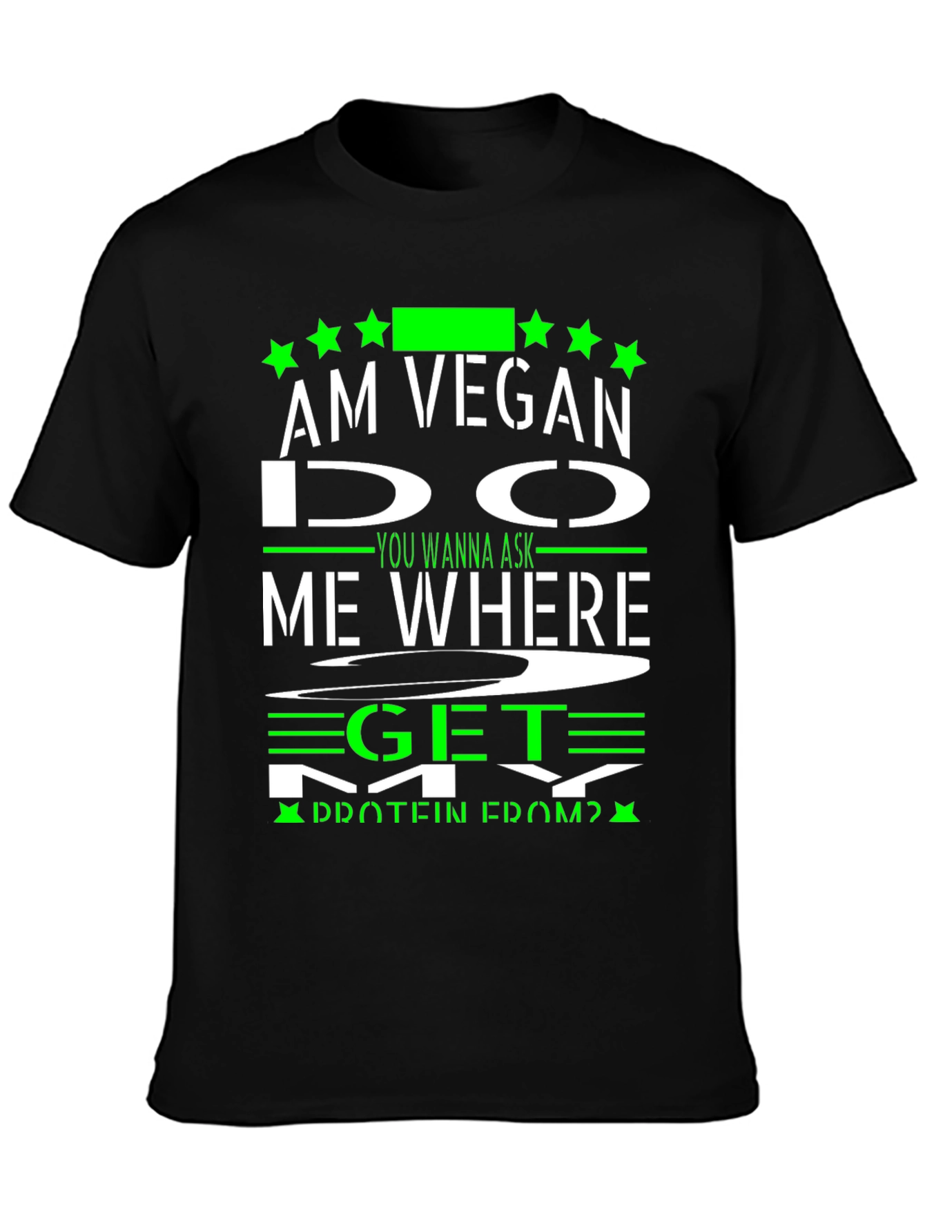 Black Vegan Protein T-Shirt - Funny Vegan Gift view 3