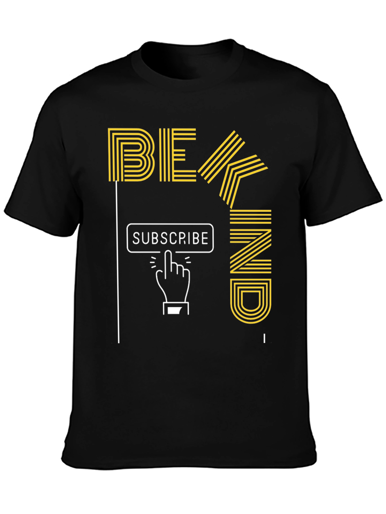 Black Be Kind Subscribe Graphic T-Shirt view 3