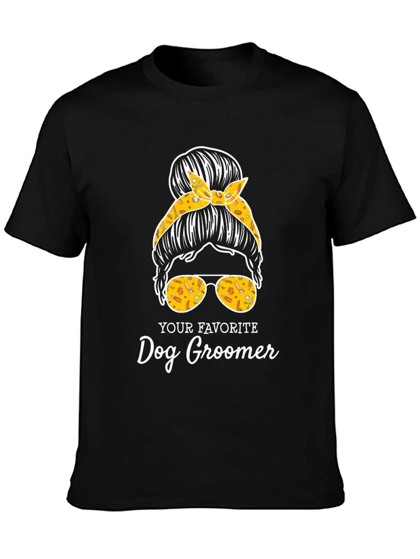 Dog Groomer Messy Bun T-Shirt - 3