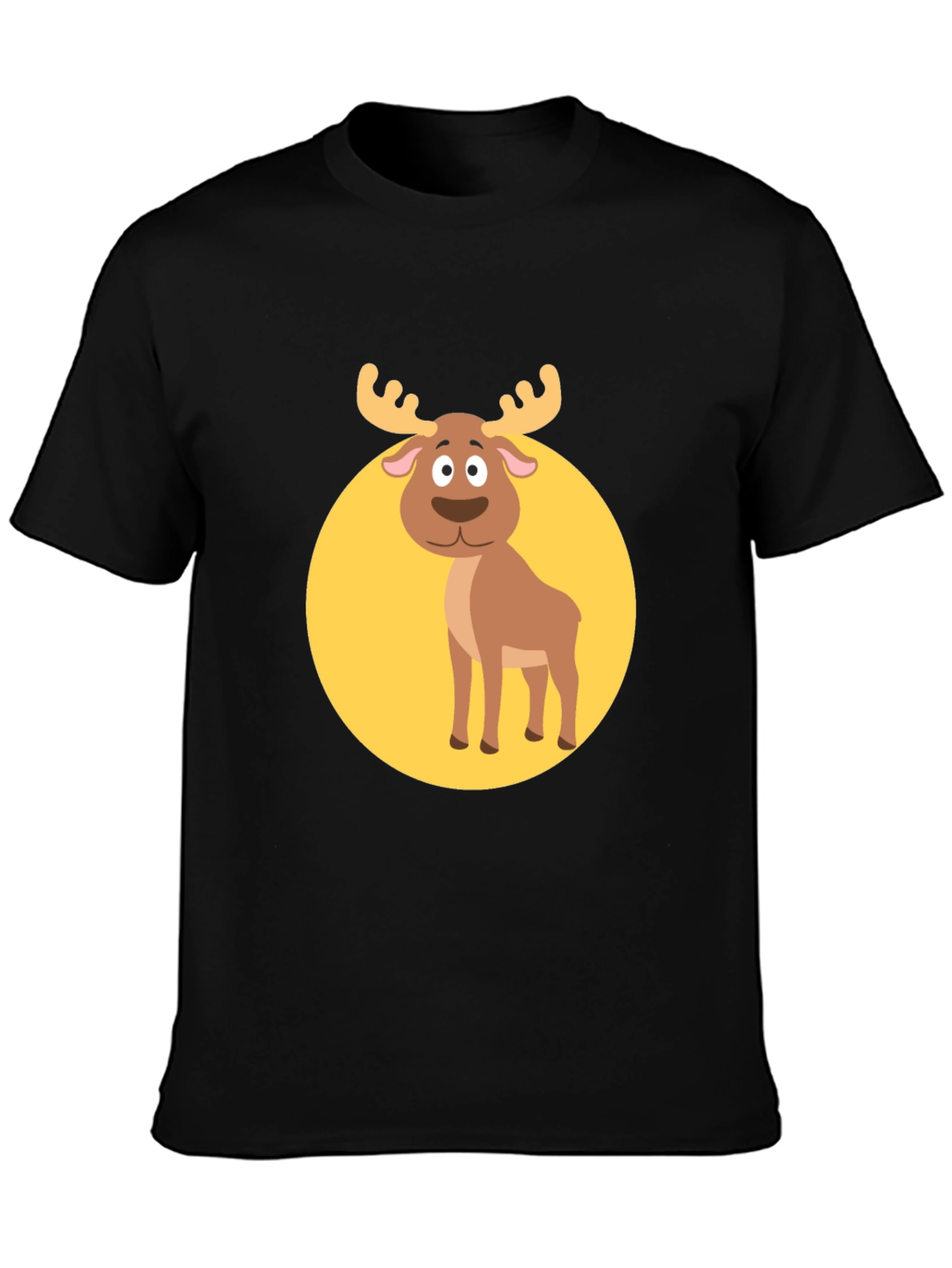 Black Funny Moose Graphic Tee -  Black T-Shirt view 3