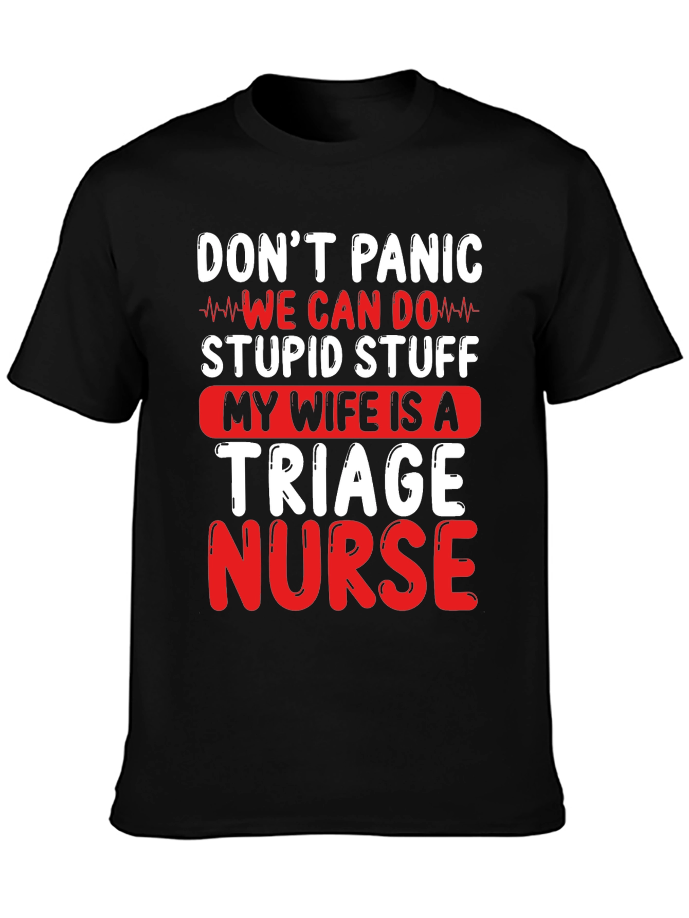 Black Don't Panic Triage Nurse Graphic Tee view 3