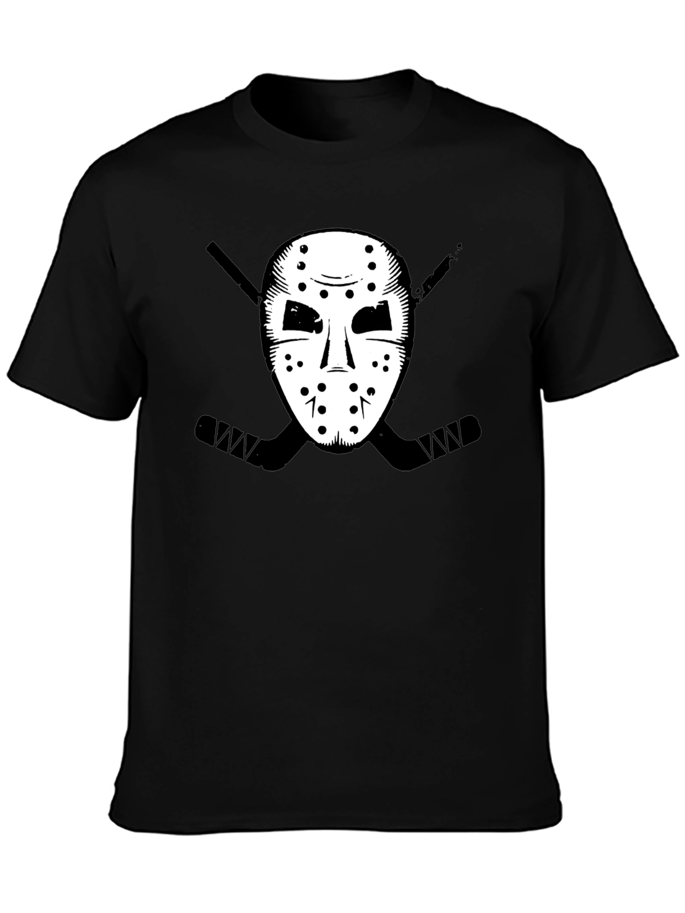 Black Hockey Mask Graphic Tee - Black T-Shirt view 3