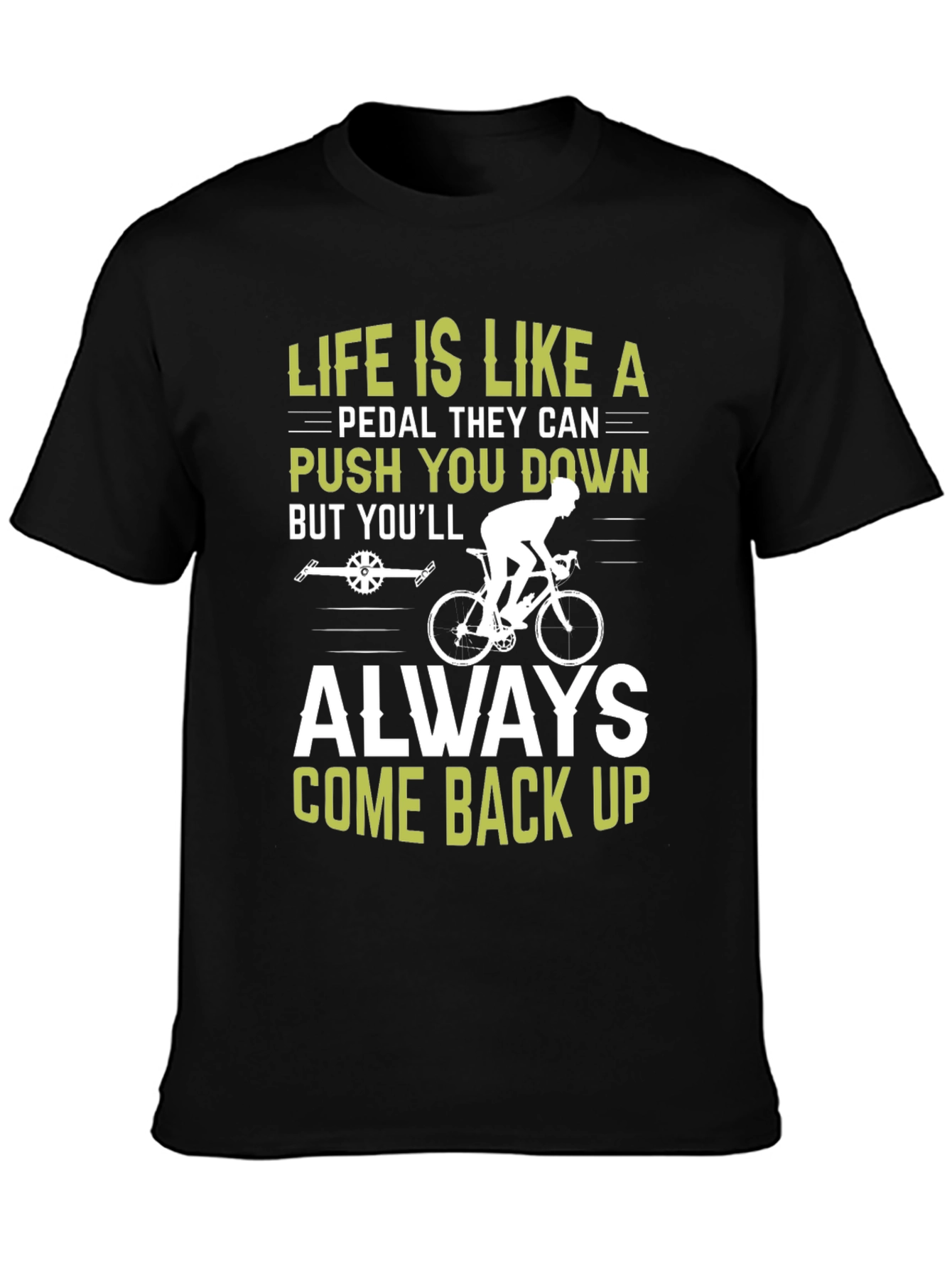Black Life Is Like A Pedal T-Shirt Cycling Motivational Tee view 3