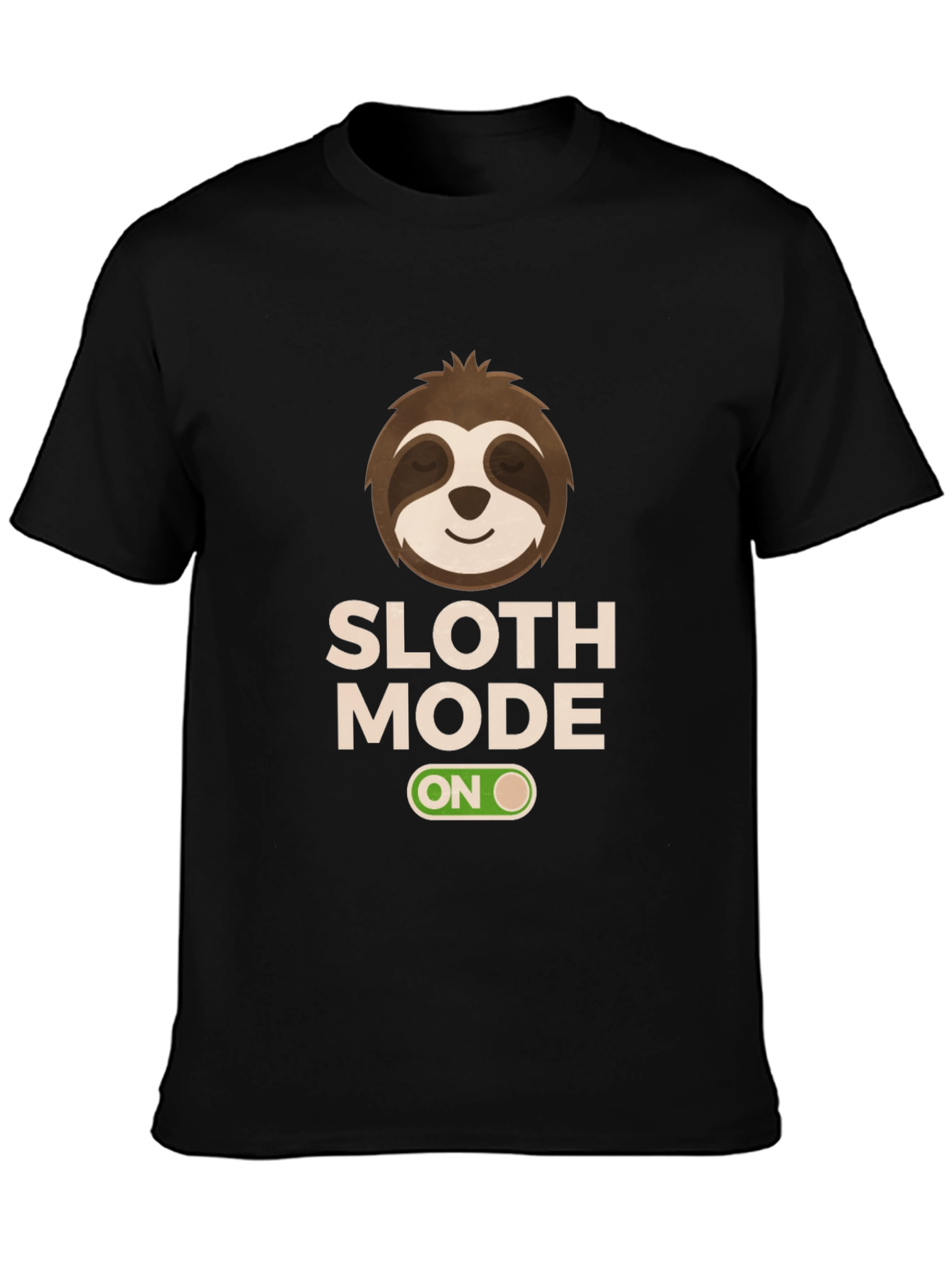 Black Sloth Mode On Black T-Shirt view 3