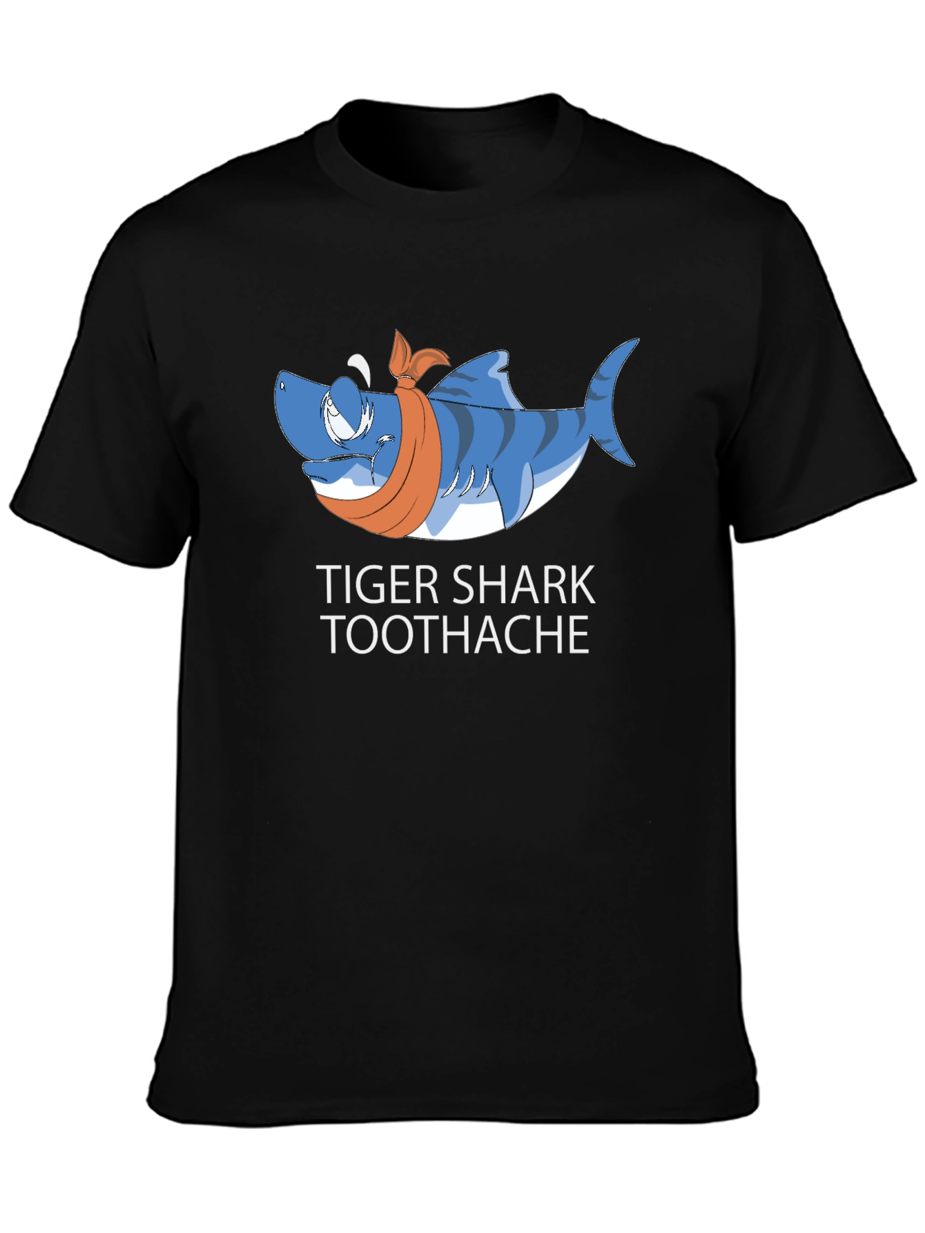 Black Tiger Shark Toothache Black T-Shirt view 3