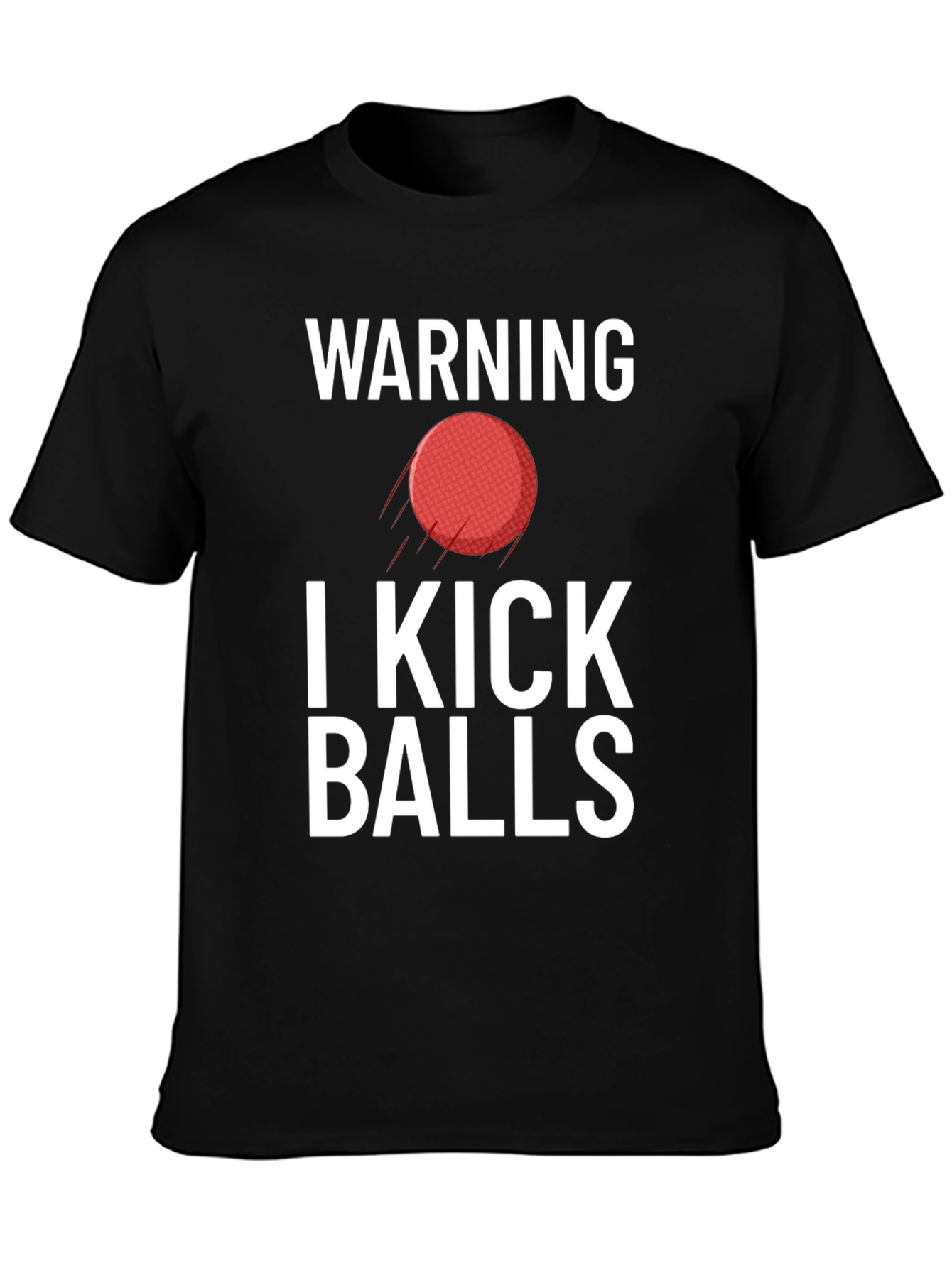 Black Warning I Kick Balls Graphic Tee view 3