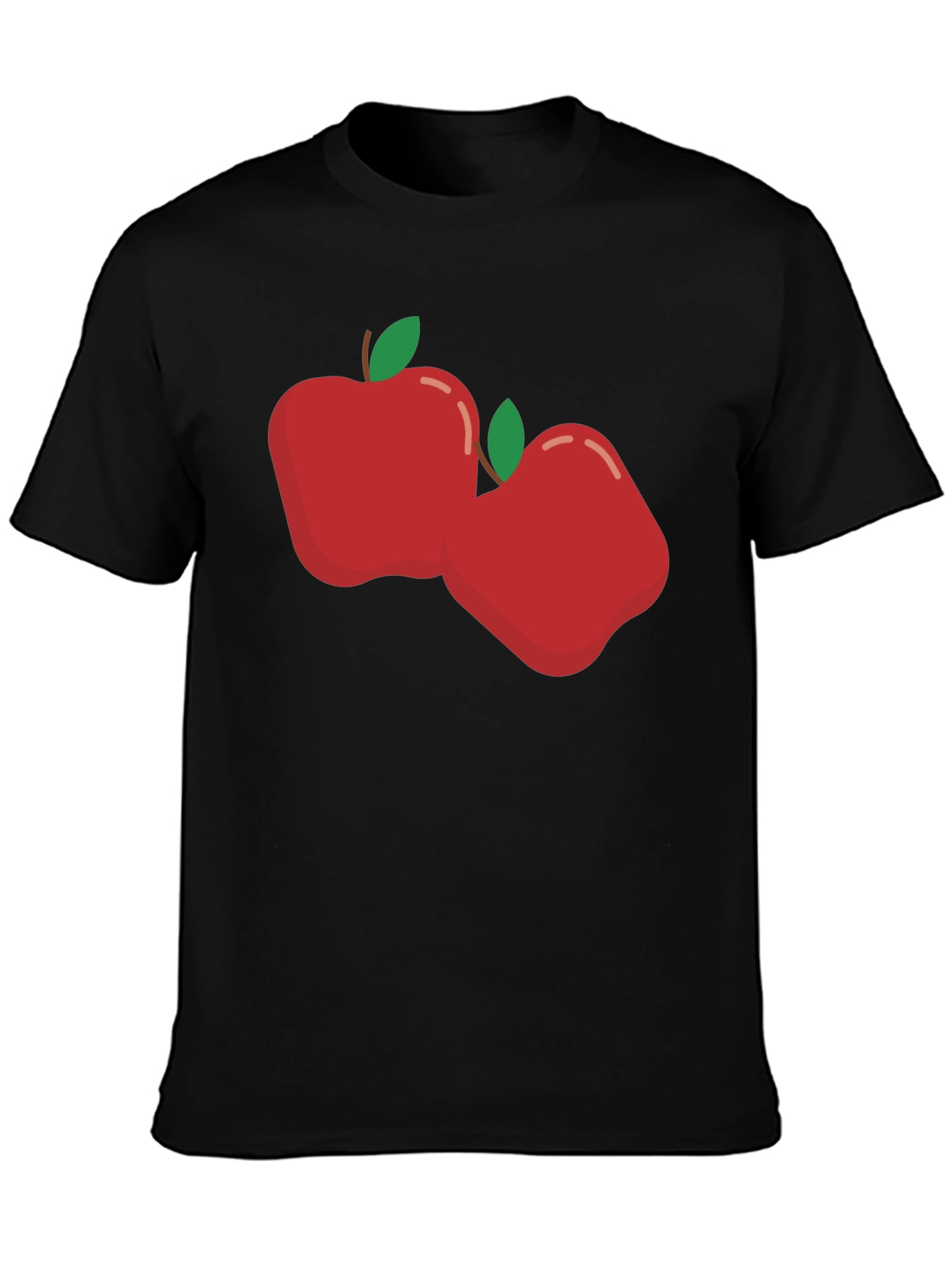 Black Bold Apple Graphic Tee - Soft & Stylish Black T-Shirt view 3