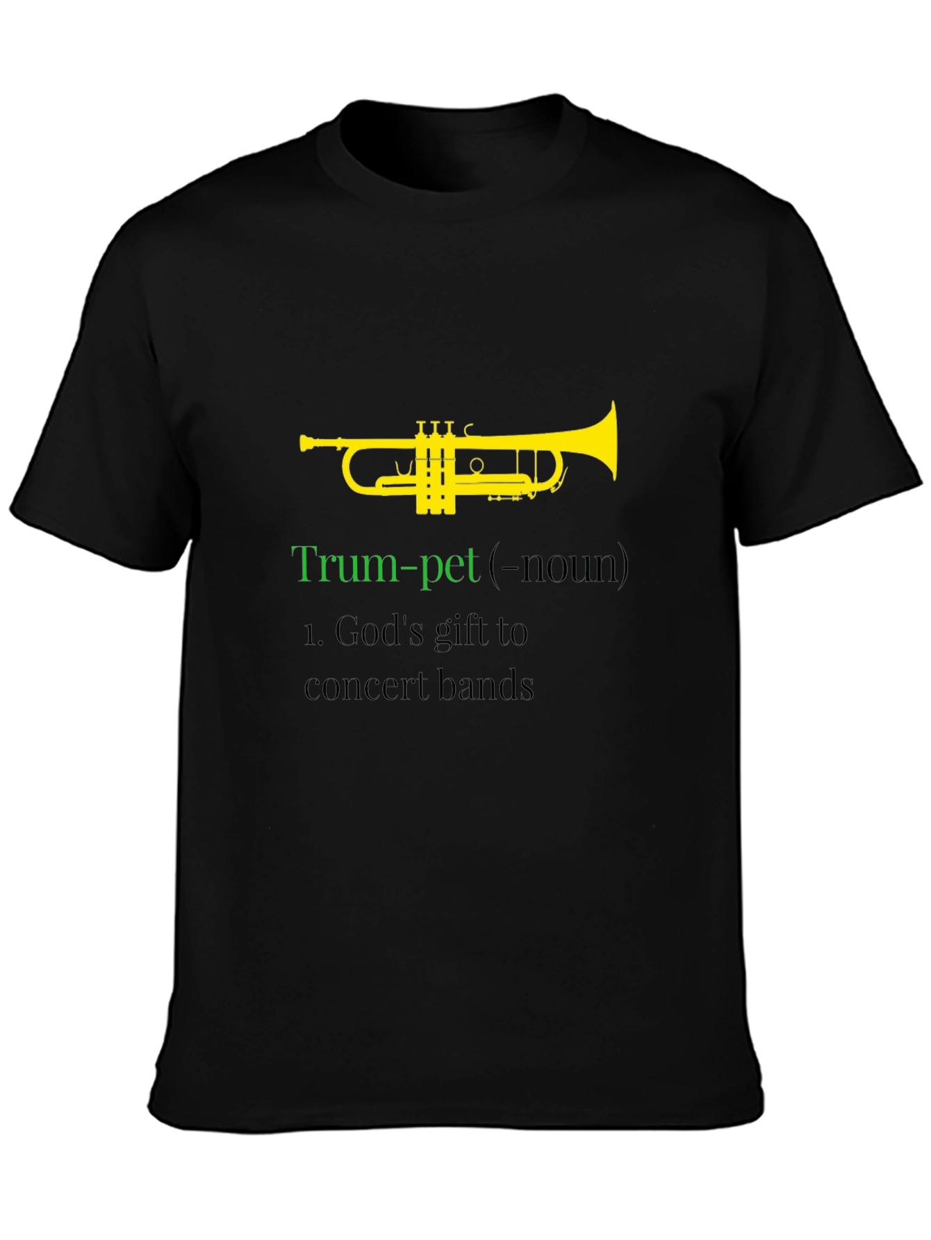 Black Trumpet Definition Graphic Tee view 3
