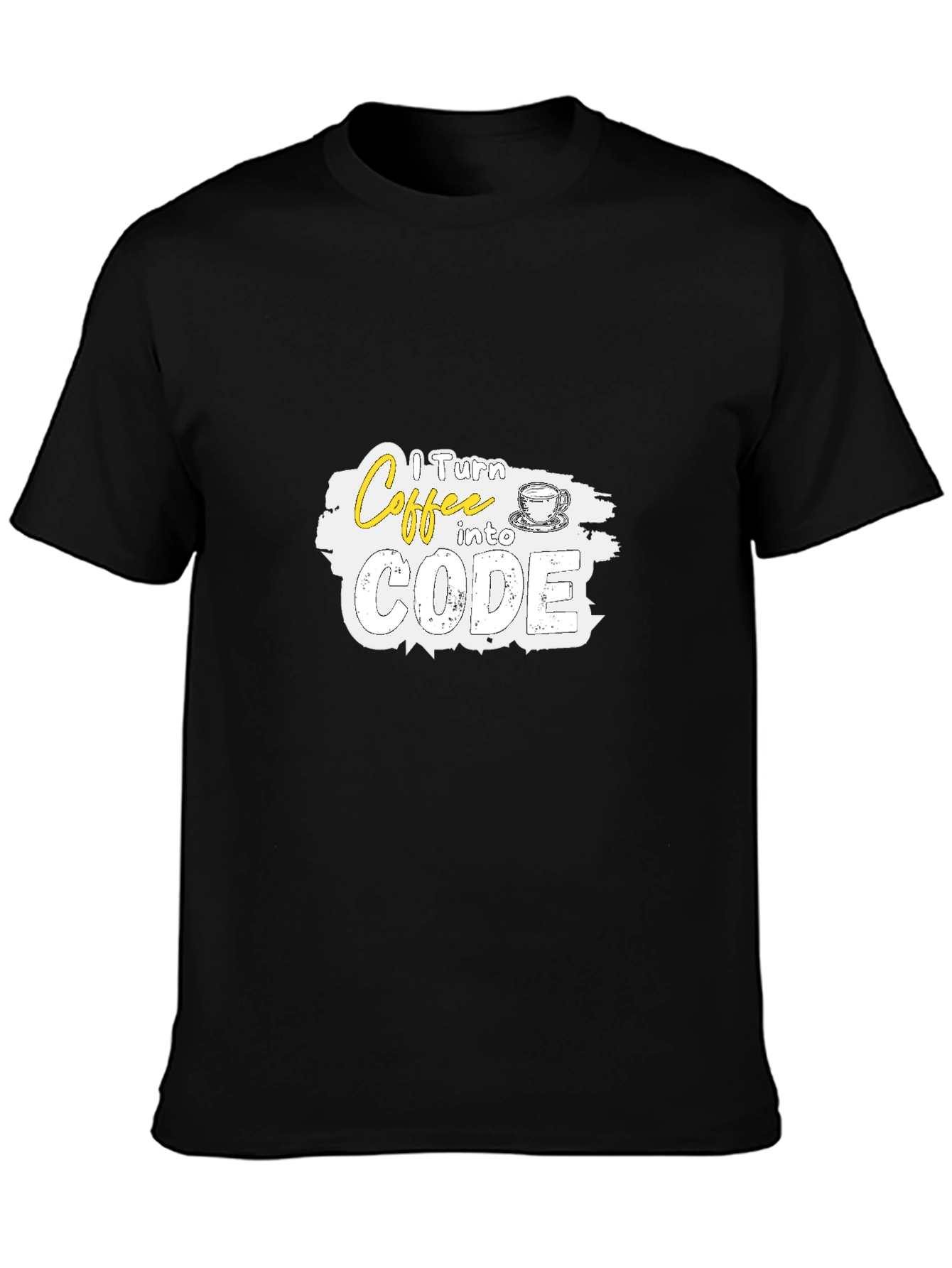 Black Coffee to Code Graphic Tee - Programmer Humor T-Shirt view 3