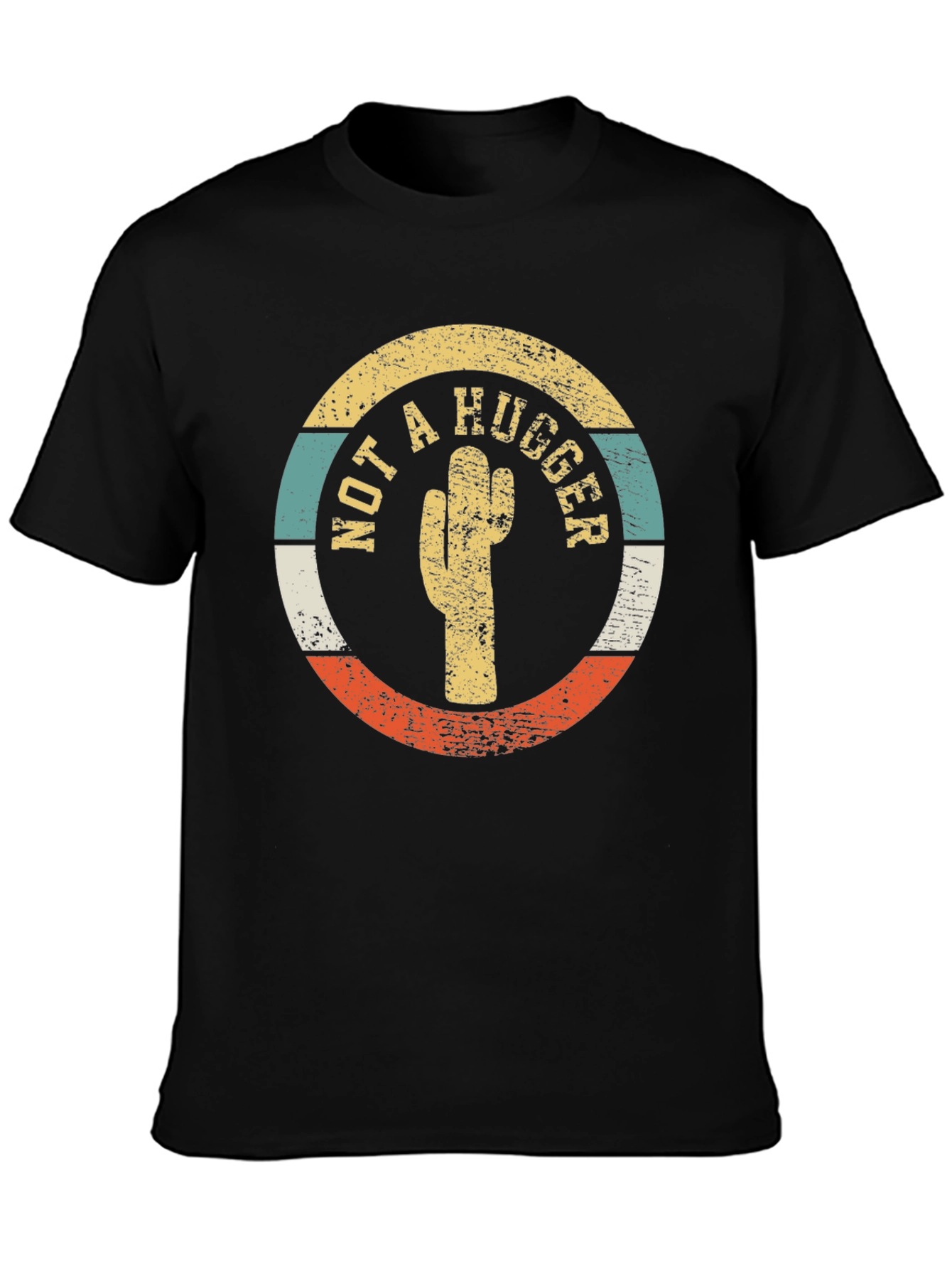 Black Not A Hugger Cactus Graphic Tee view 3