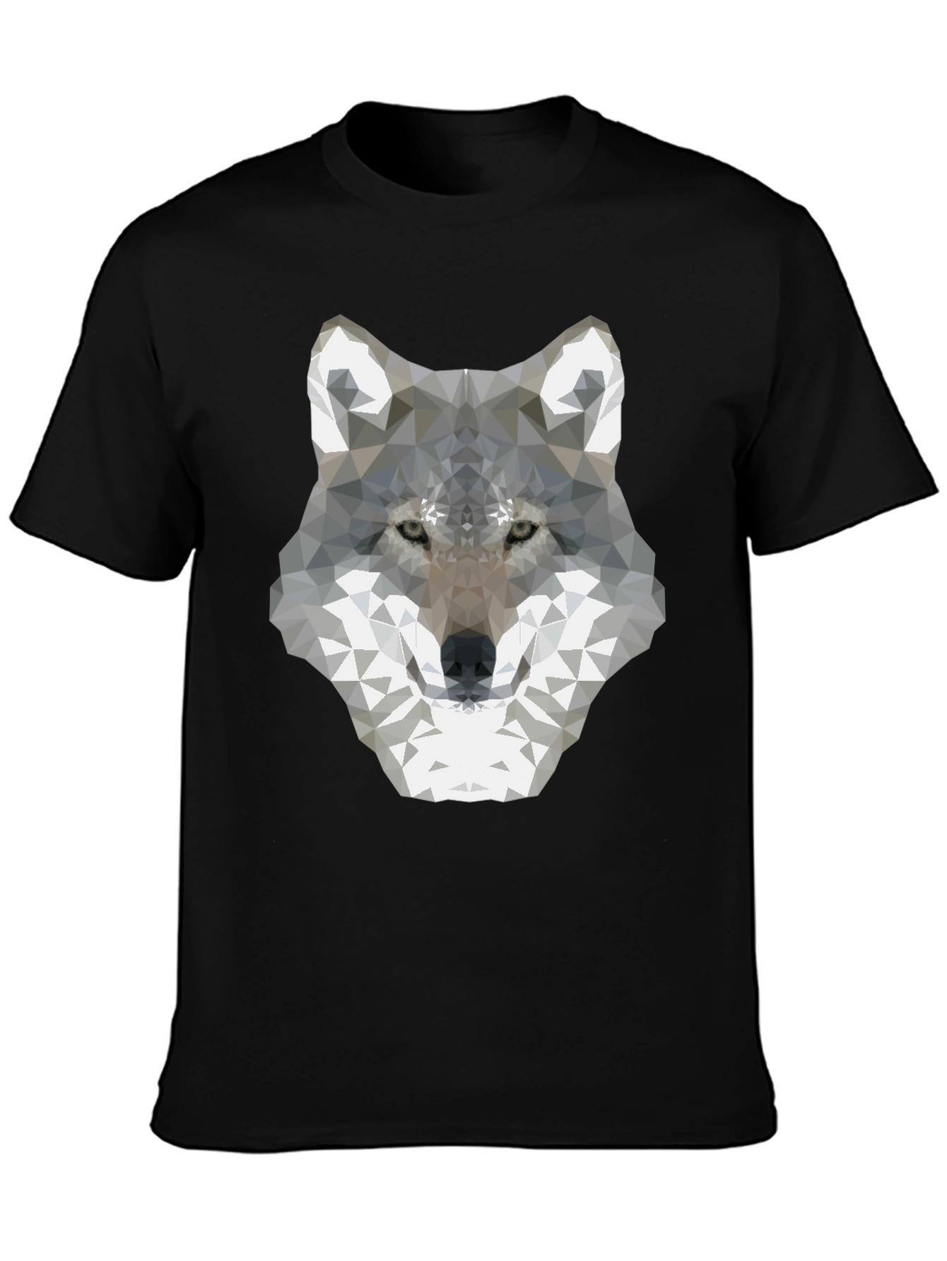 Black Geometric Wolf Graphic Tee - Modern Style view 3