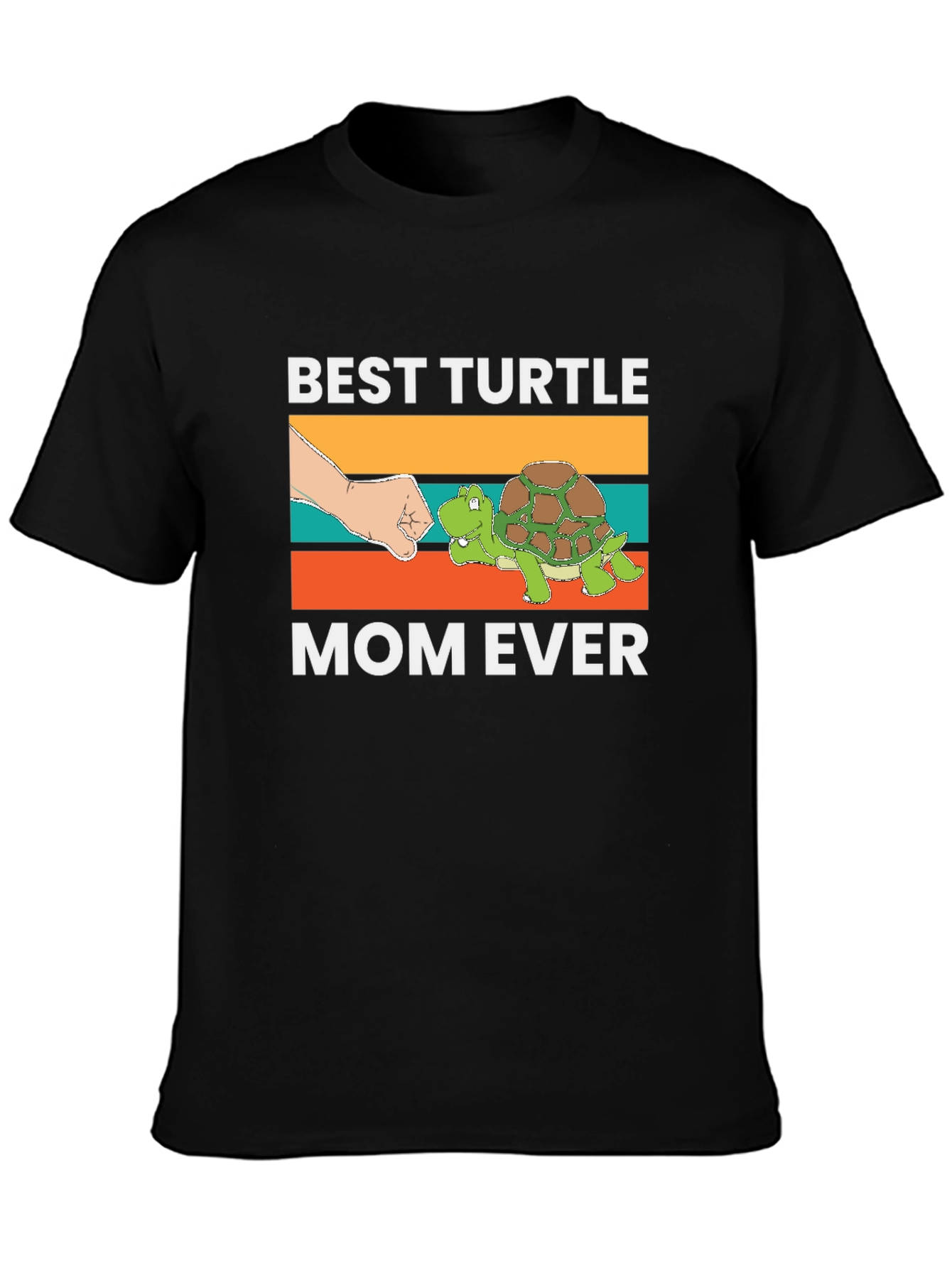 Black Best Turtle Mom Ever T-Shirt view 3