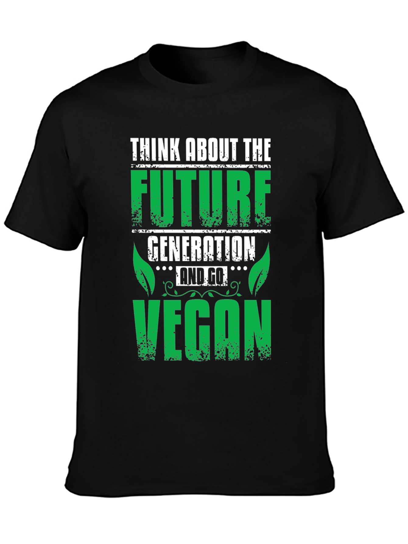 Black Vegan Future Generation Graphic T-Shirt view 3