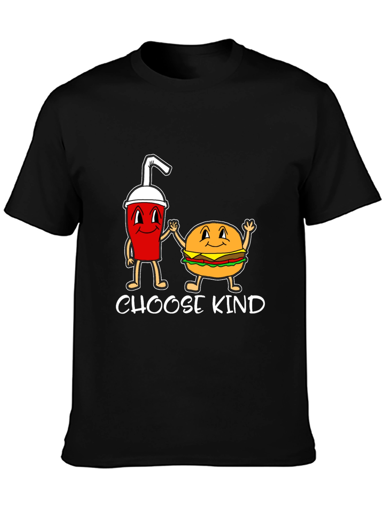 Black Choose Kind Burger & Drink Graphic Tee view 3
