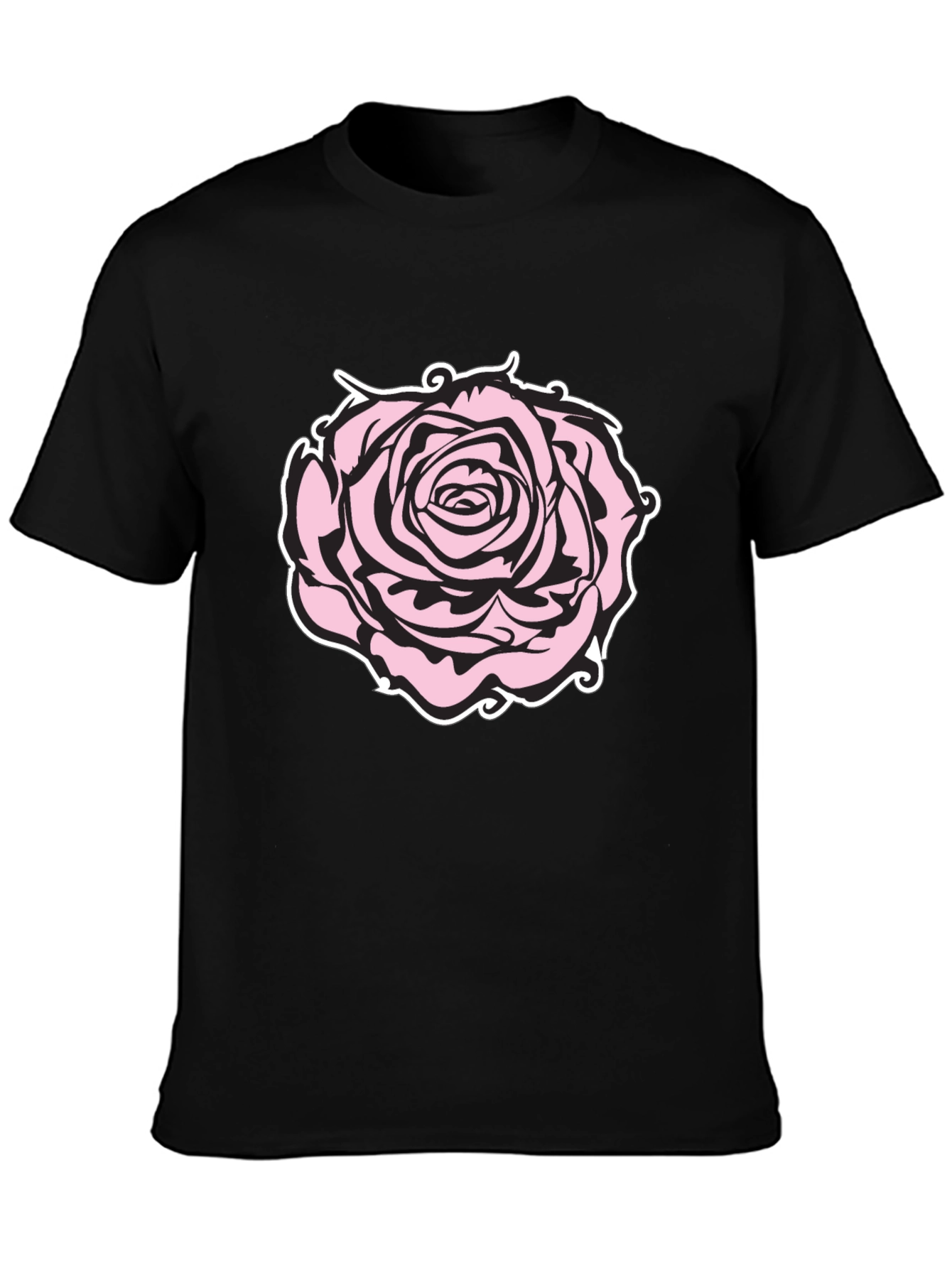 Black Rose Graphic Black T-Shirt view 3