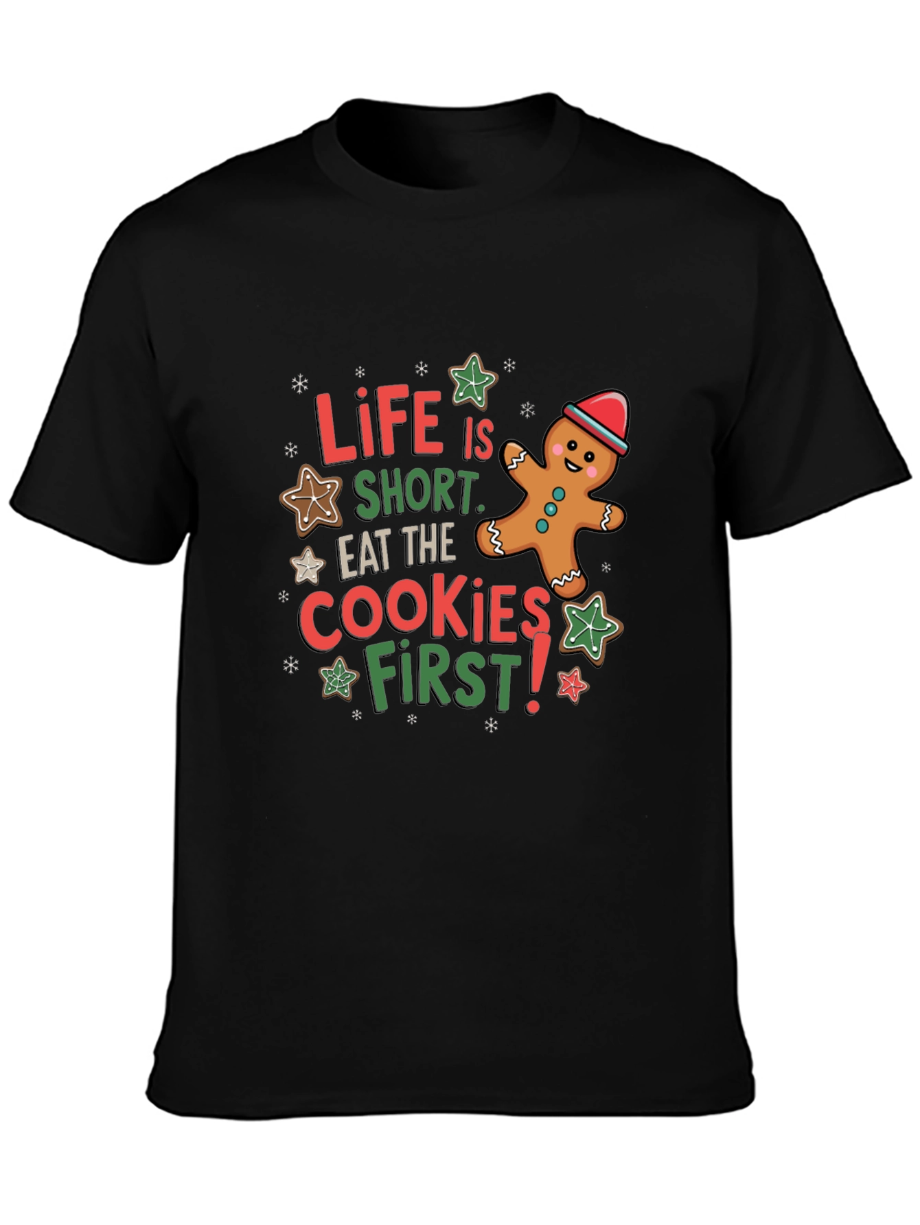 Black Life is Short Eat the Cookies T-Shirt view 3