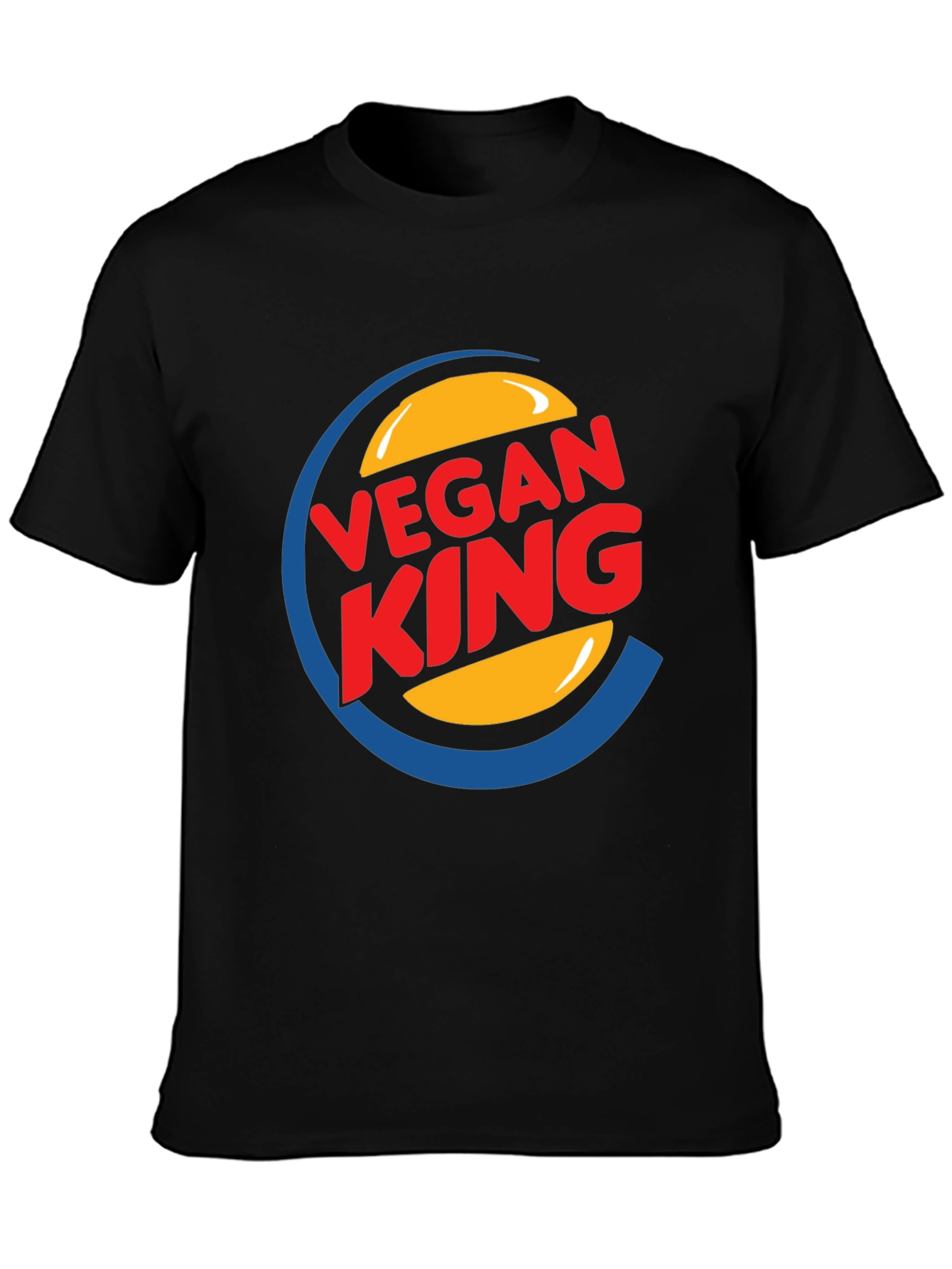 Black Vegan King Graphic Tee - Black Cotton Blend view 3