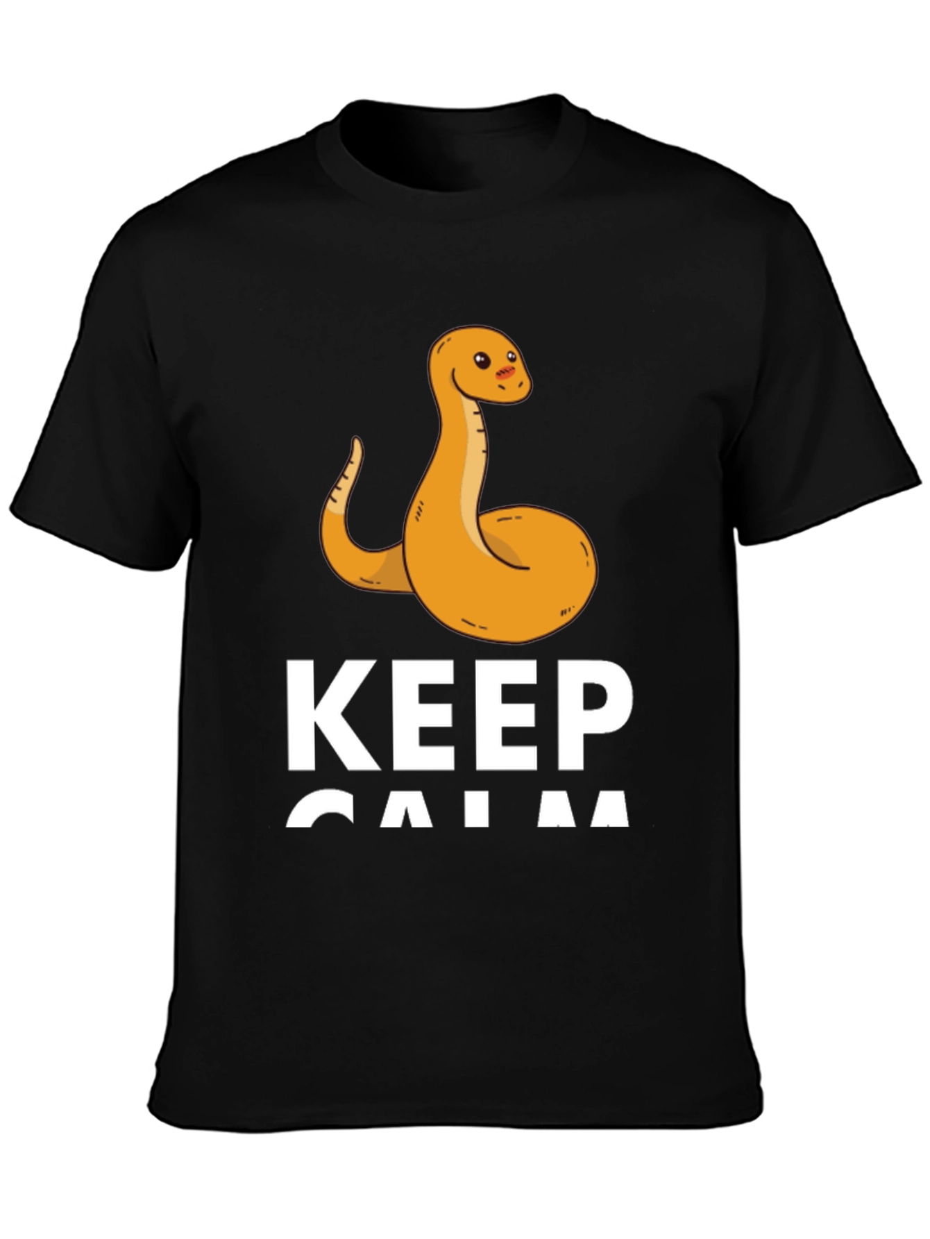 Black Keep Calm Snake Tee - Men's Black T-Shirt view 3