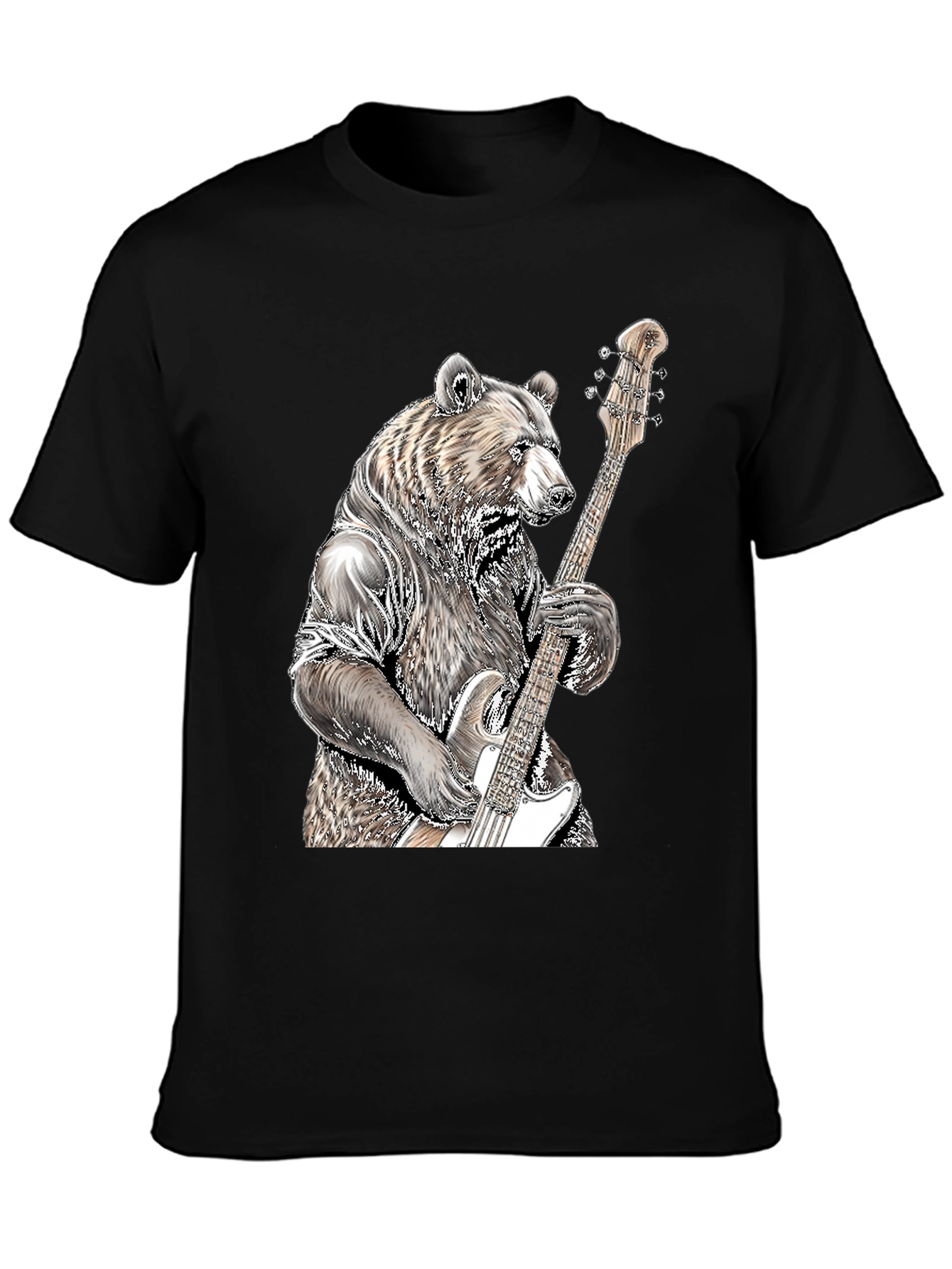 Black Bear Bass Guitar T-Shirt view 3