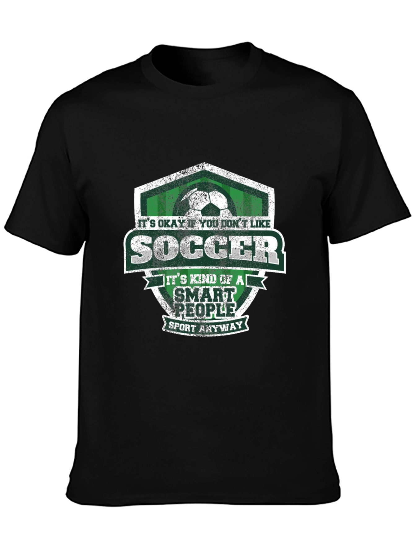 Black Soccer Smart People Graphic T-Shirt view 3
