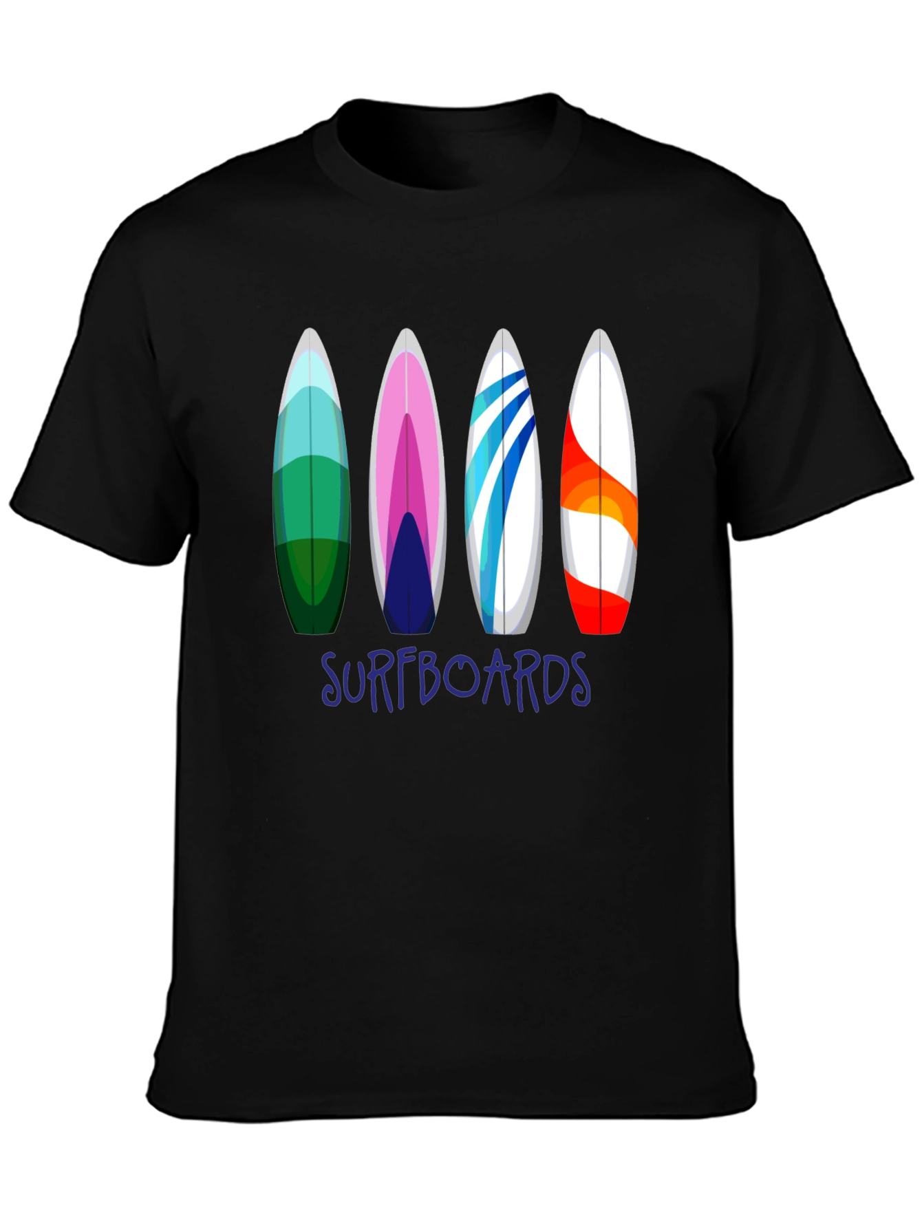 Black Surfboard T-Shirt - Beach Lover Tee view 3