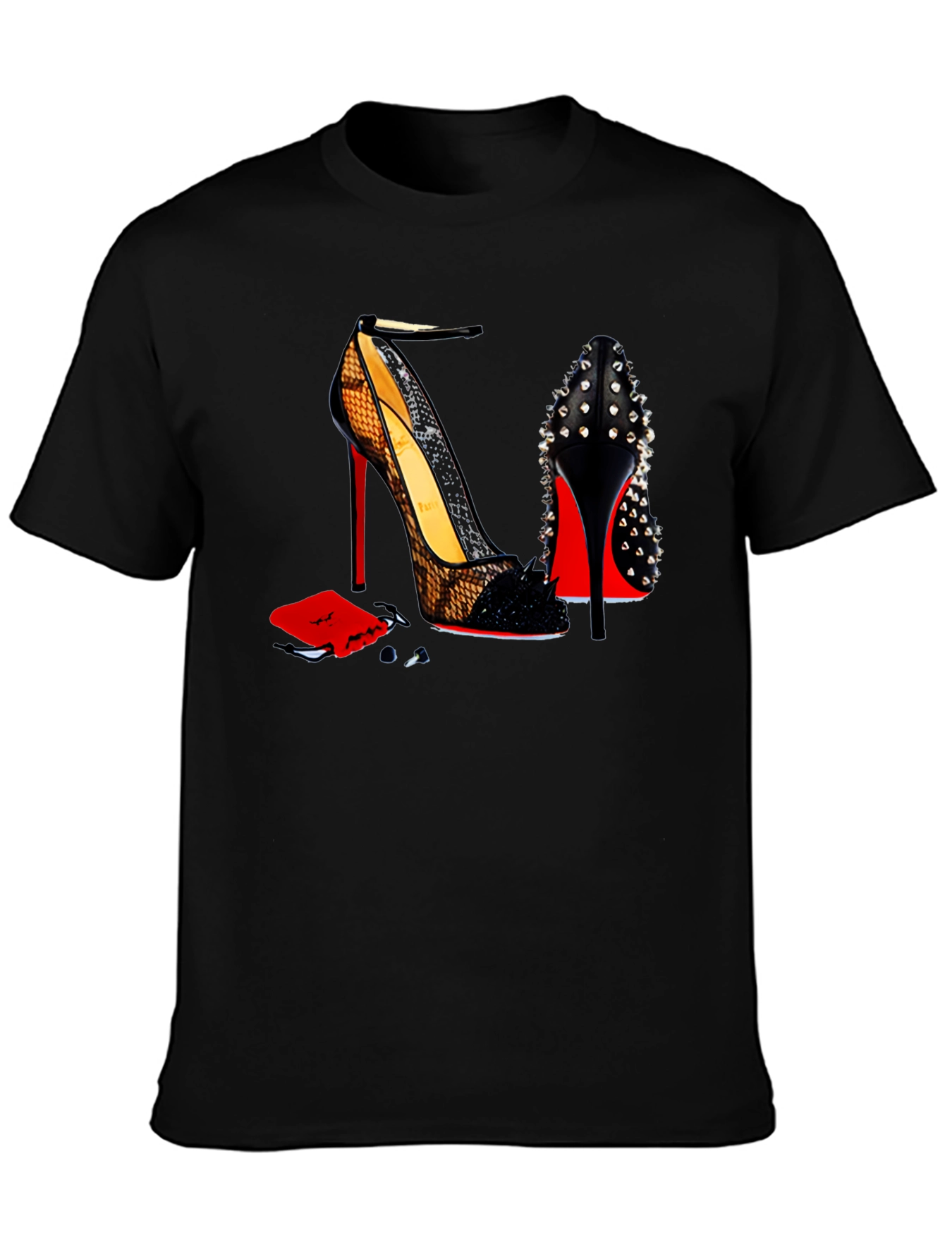 Black High Heel Shoes T-Shirt - Fashionable Graphic Tee view 3