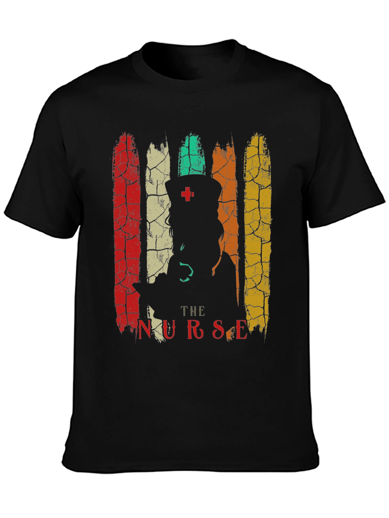 Black Retro Nurse Graphic Tee -  Healthcare Hero Tribute view 3