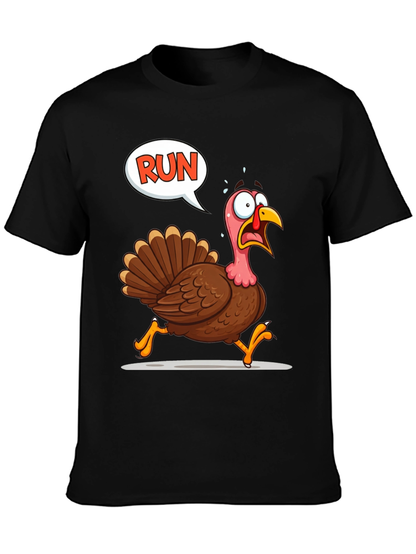 Black Run Turkey T-Shirt - Thanksgiving Fun view 3