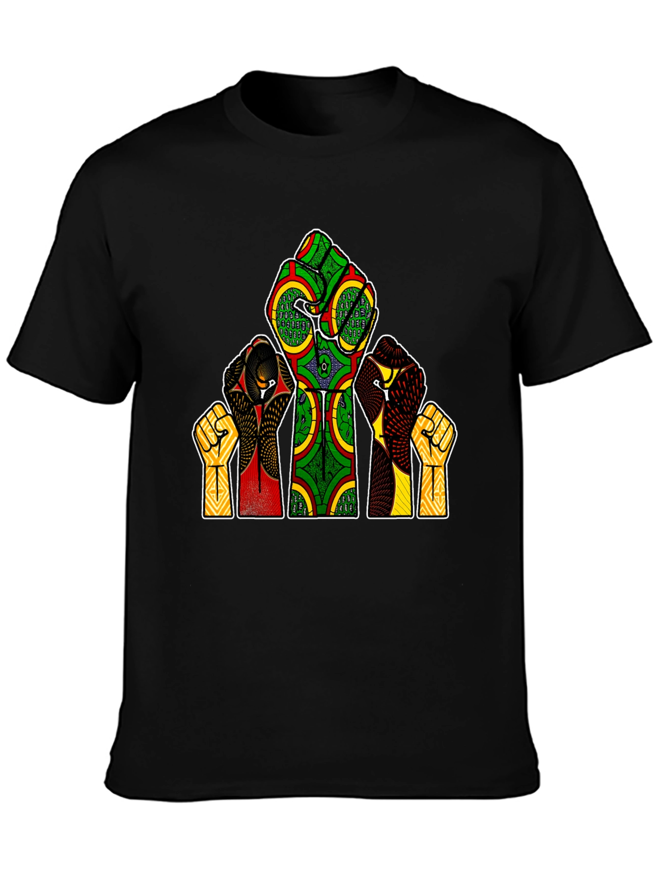 Black Empowered Fist Print Tee - Black History Month view 3