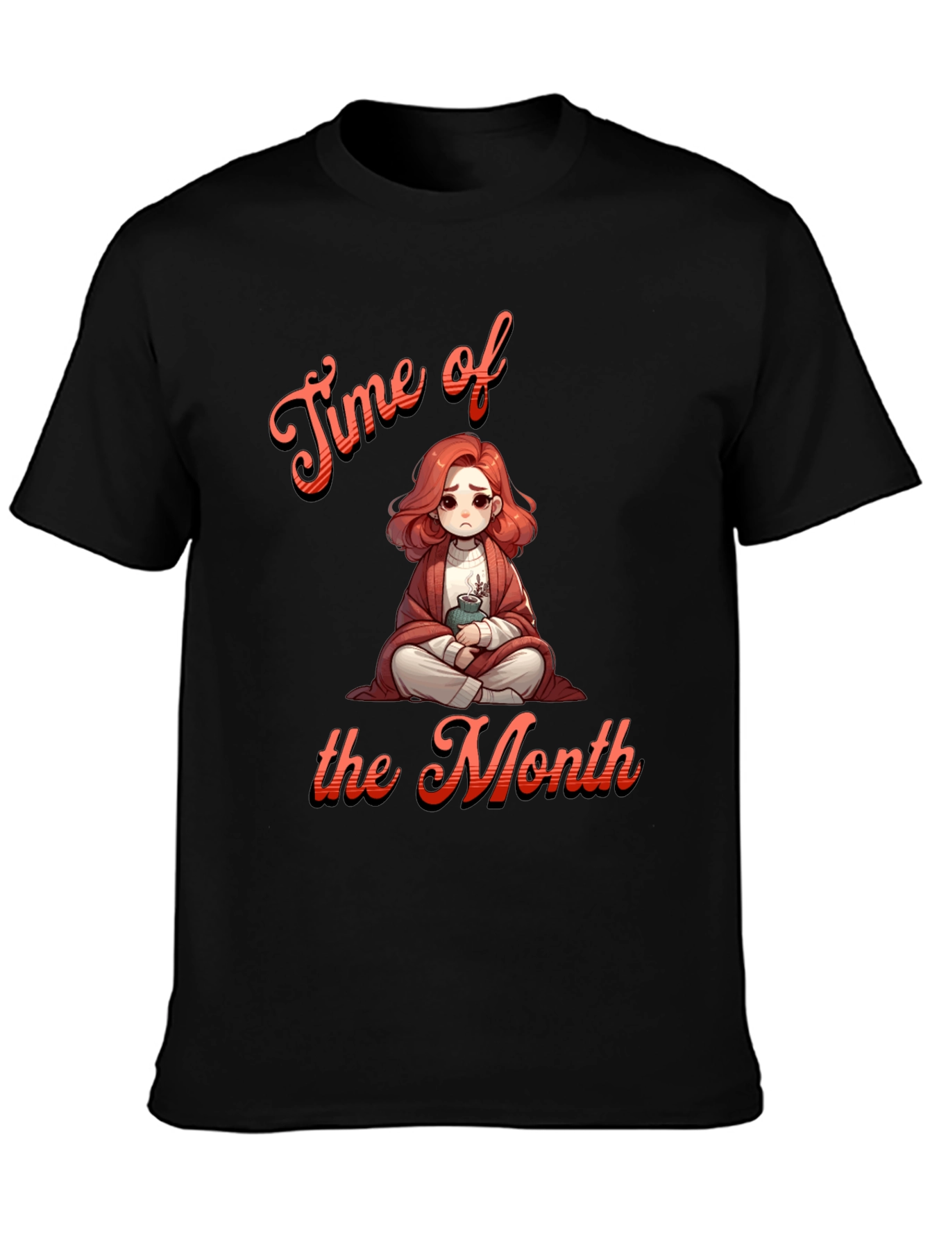 Black Time of the Month Graphic T-Shirt Funny Period Tee view 3