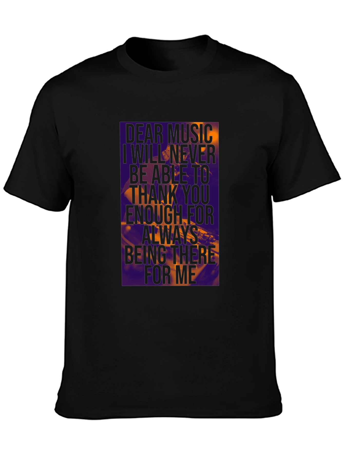 Black Dear Music Graphic T-Shirt view 3