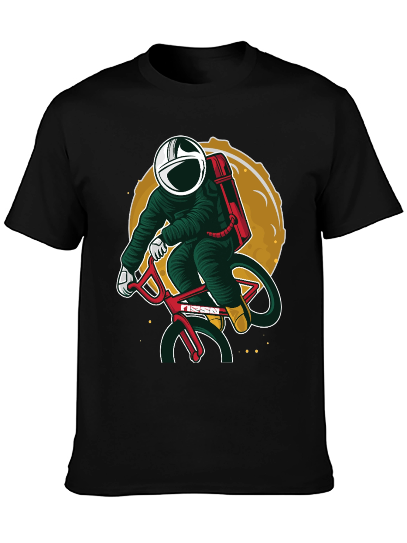Black Astronaut Biker Graphic T-Shirt view 3