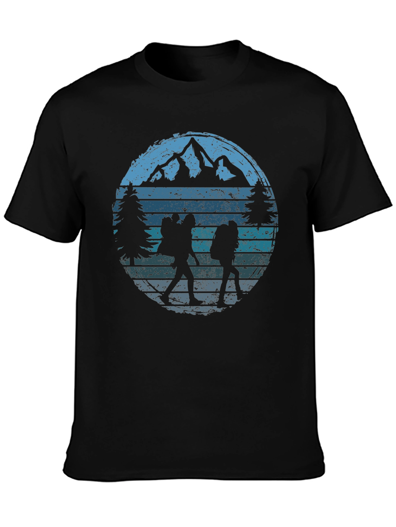 Black Hiking Adventure Graphic Tee view 3