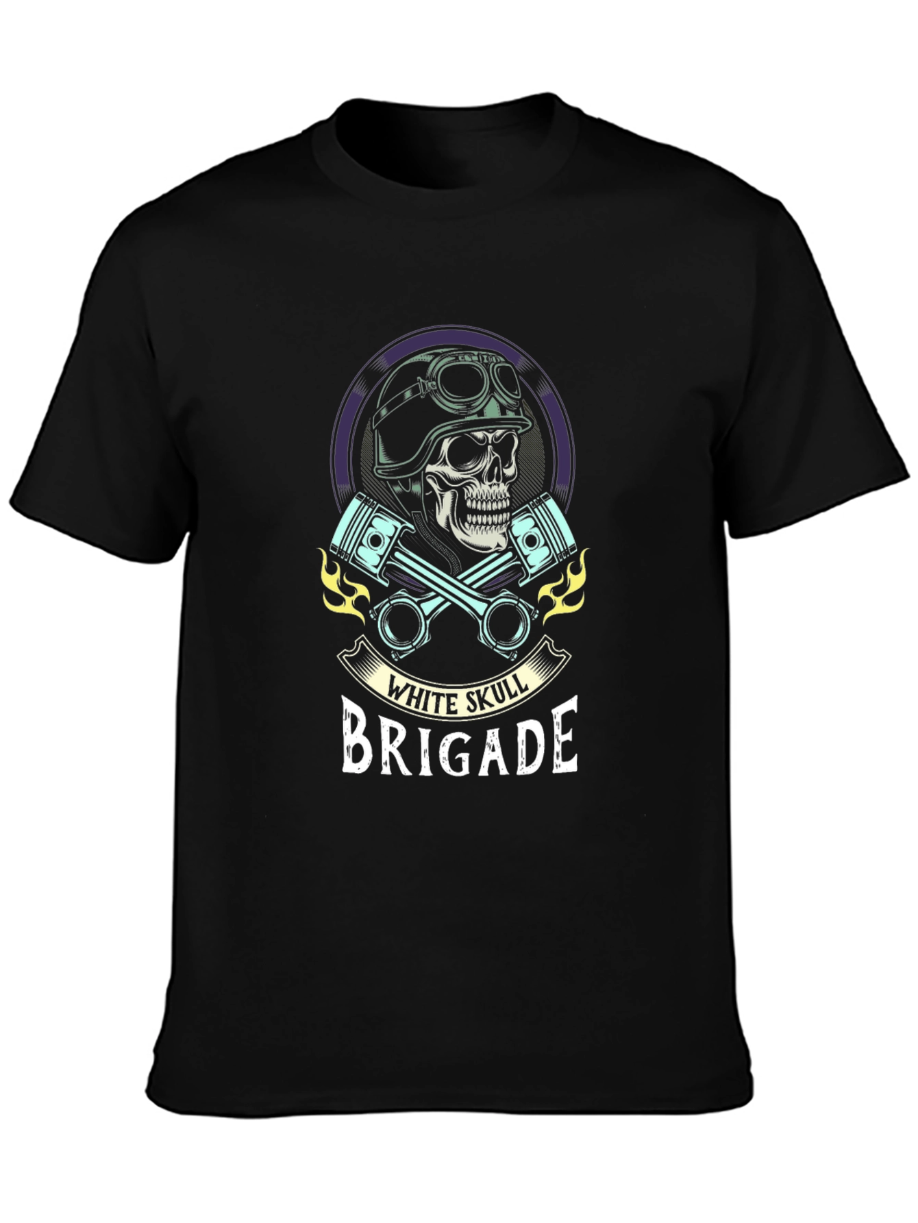 Black Skull Brigade Graphic T-Shirt - Biker Style view 3