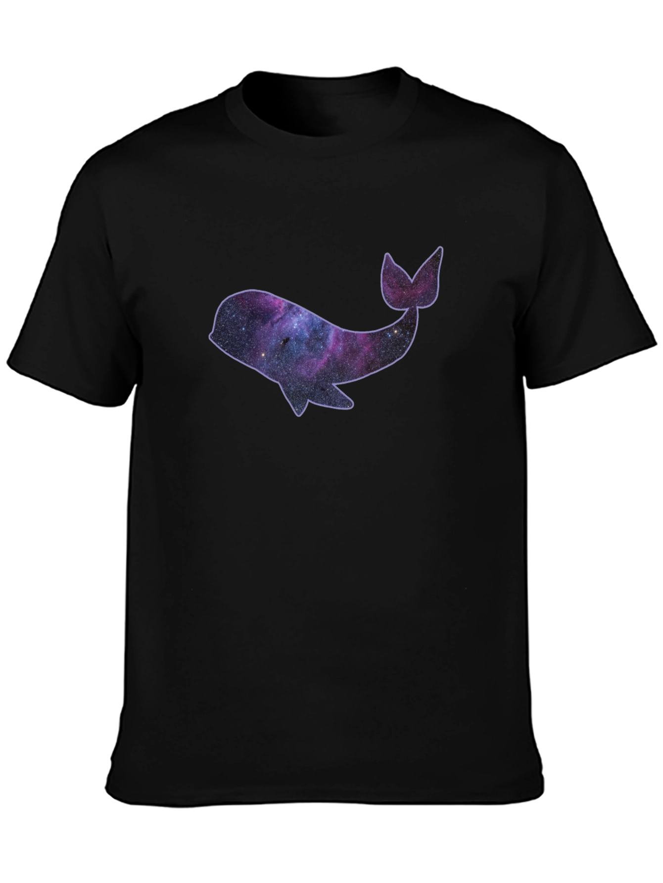 Black Galaxy Whale Black T-Shirt view 3