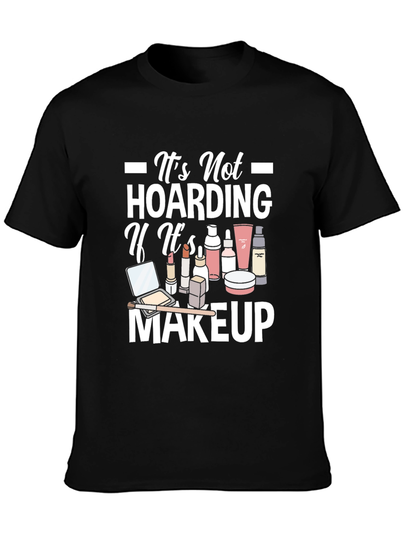Black Makeup Lover's Graphic T-Shirt view 3