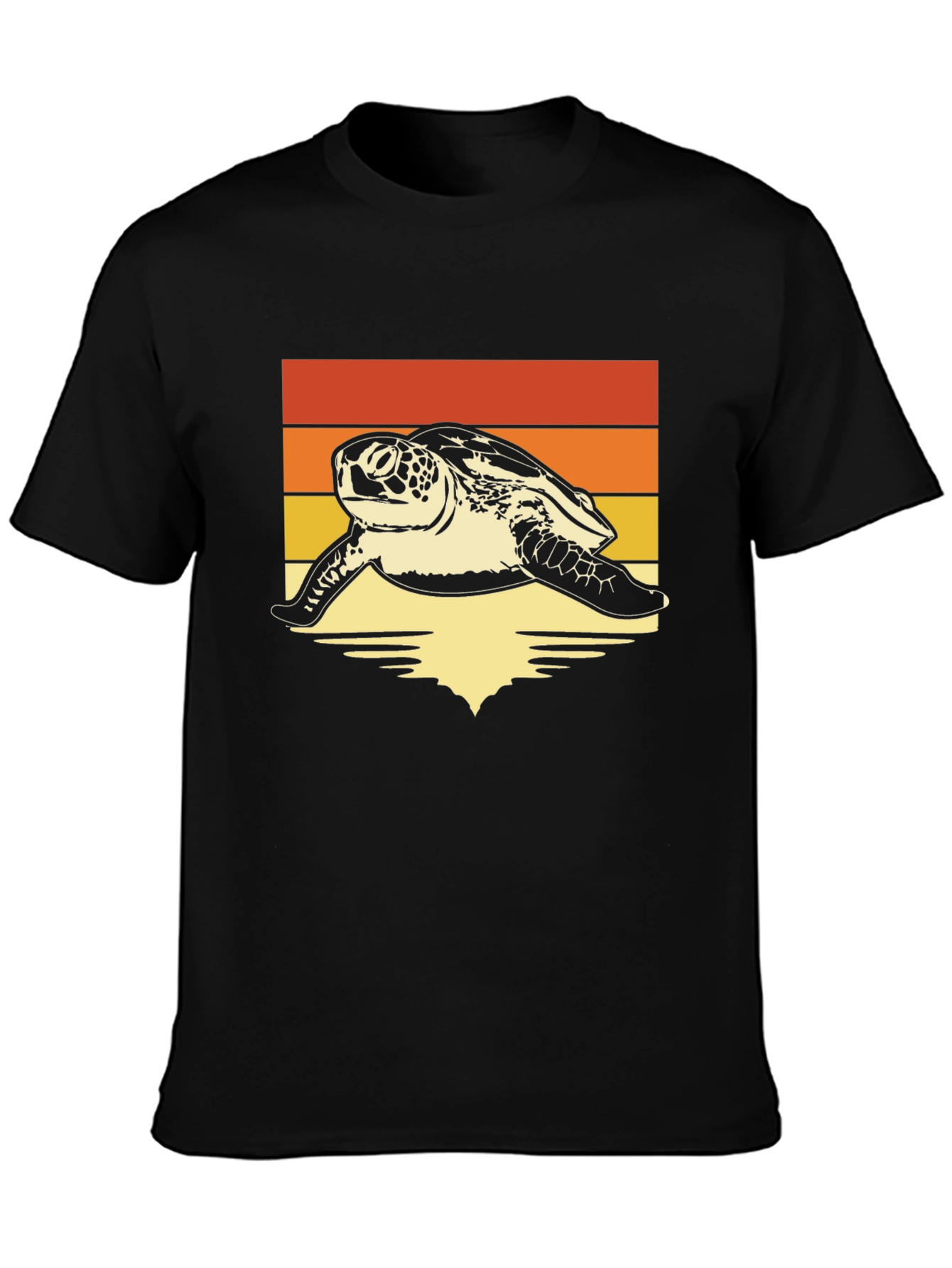 Black Retro Sea Turtle T-Shirt - Vintage Style Ocean Tee view 3