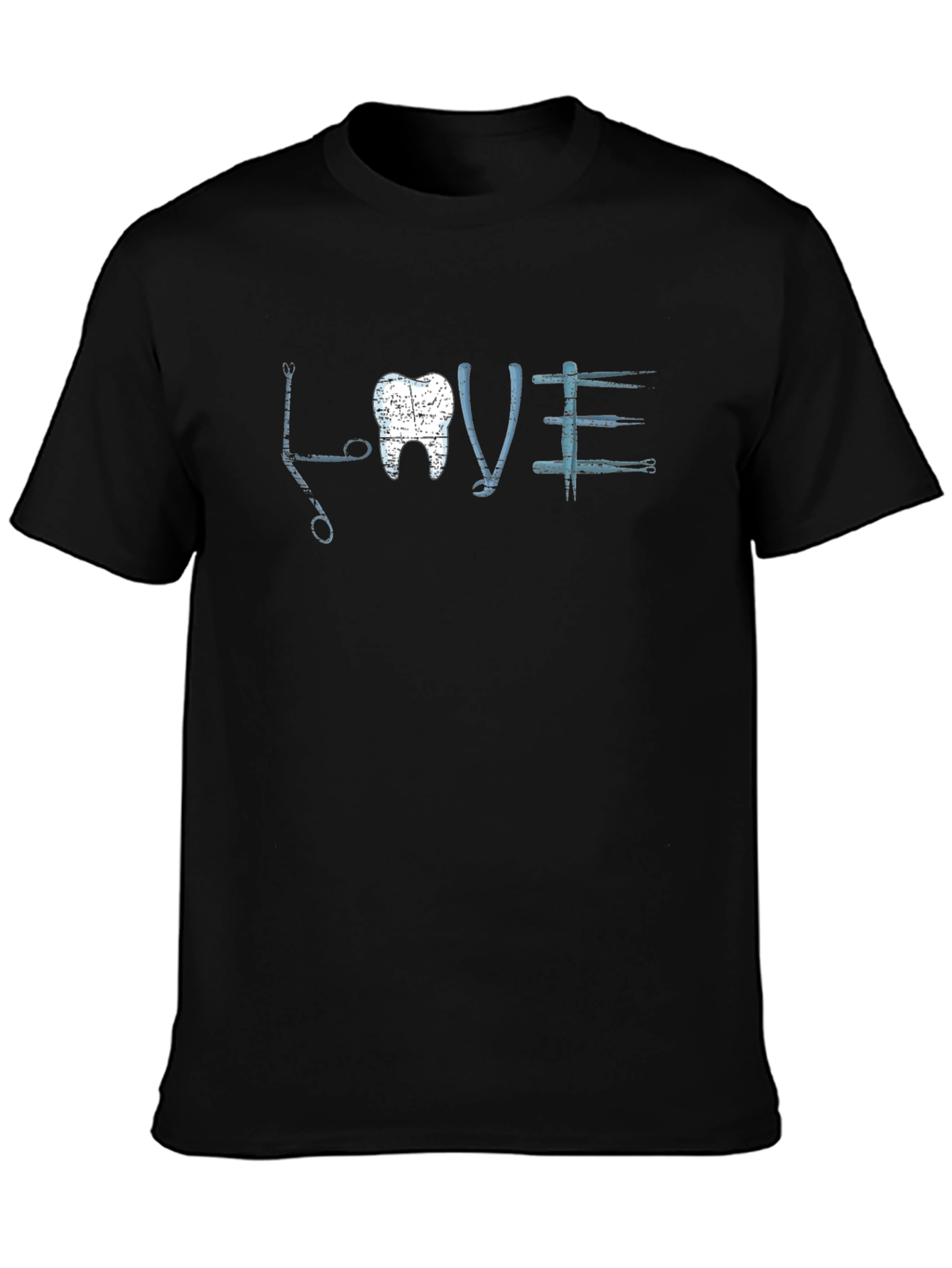 Black Dentist Love T-Shirt - Dental Hygiene Tee view 3