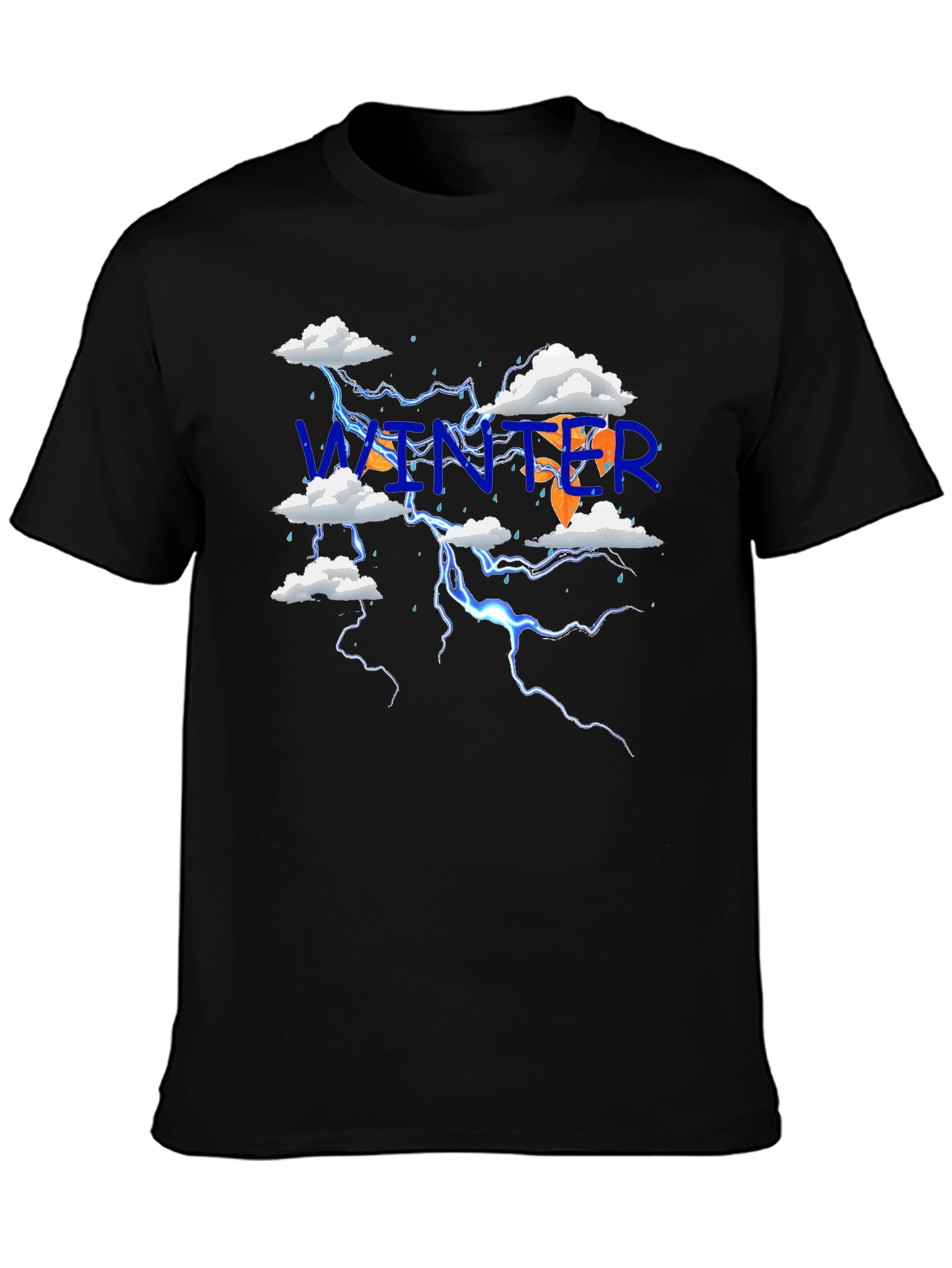Black Winter Lightning T-Shirt view 3