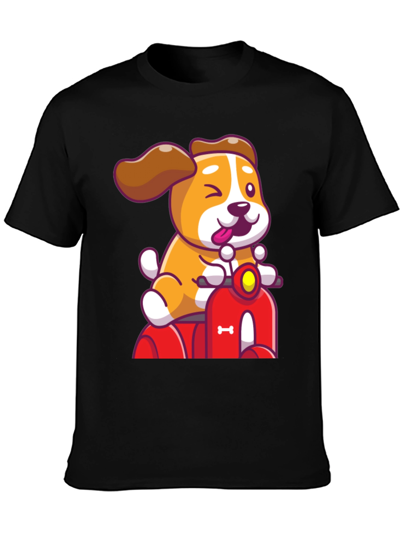 Dog Riding Scooter Graphic T-Shirt - 3
